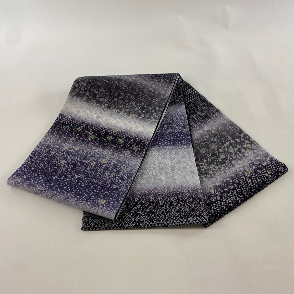  袋帯 リバーシブル やまと 草花 宝尽くし 金糸 紫 お太鼓柄 正絹 袋帯 帯