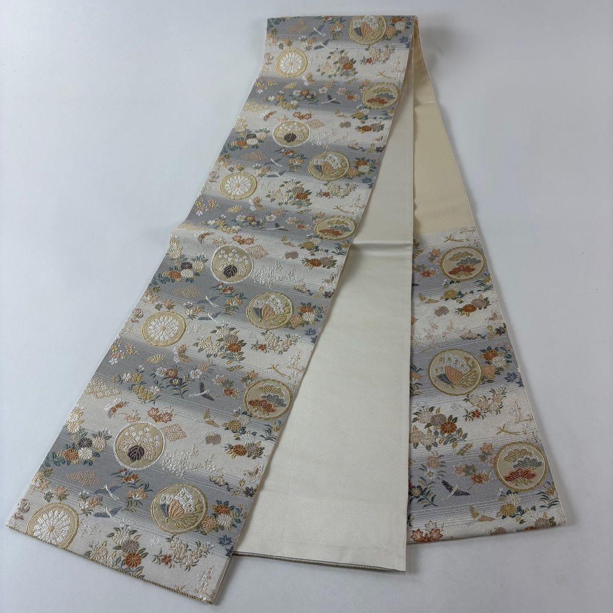 袋帯 狂言丸小花づくし文