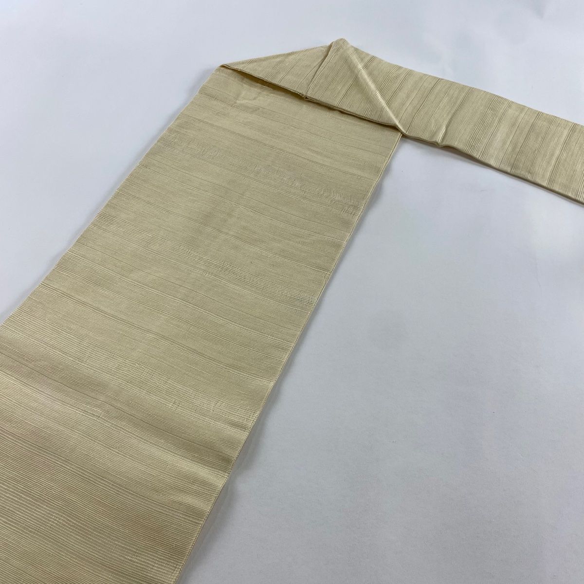  名古屋帯 夏帯 みみずく 枝葉 ベージュ 正絹 名古屋帯 帯