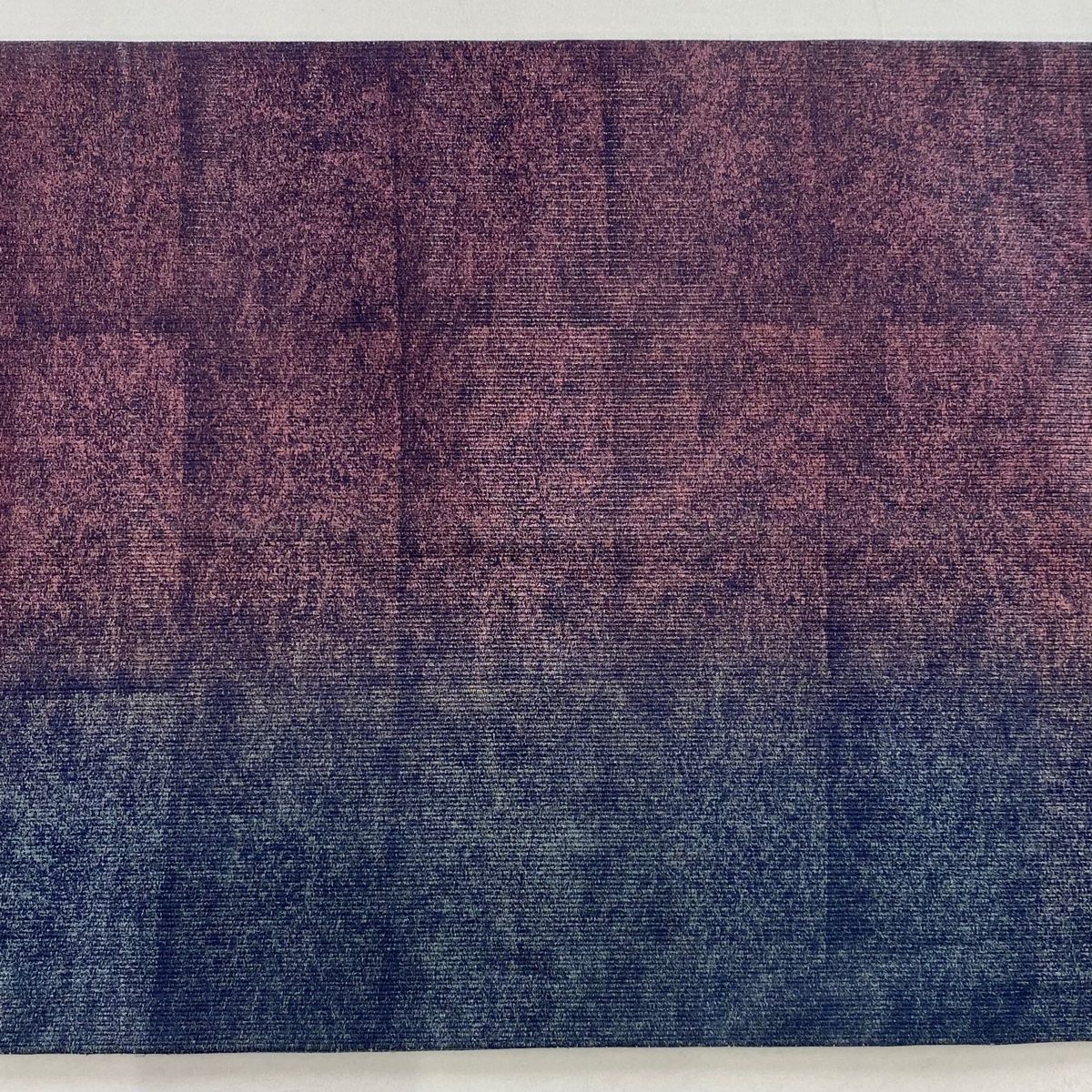  袋帯 大脇一心 落款 幾何学模様 紫 六通 正絹 袋帯 帯