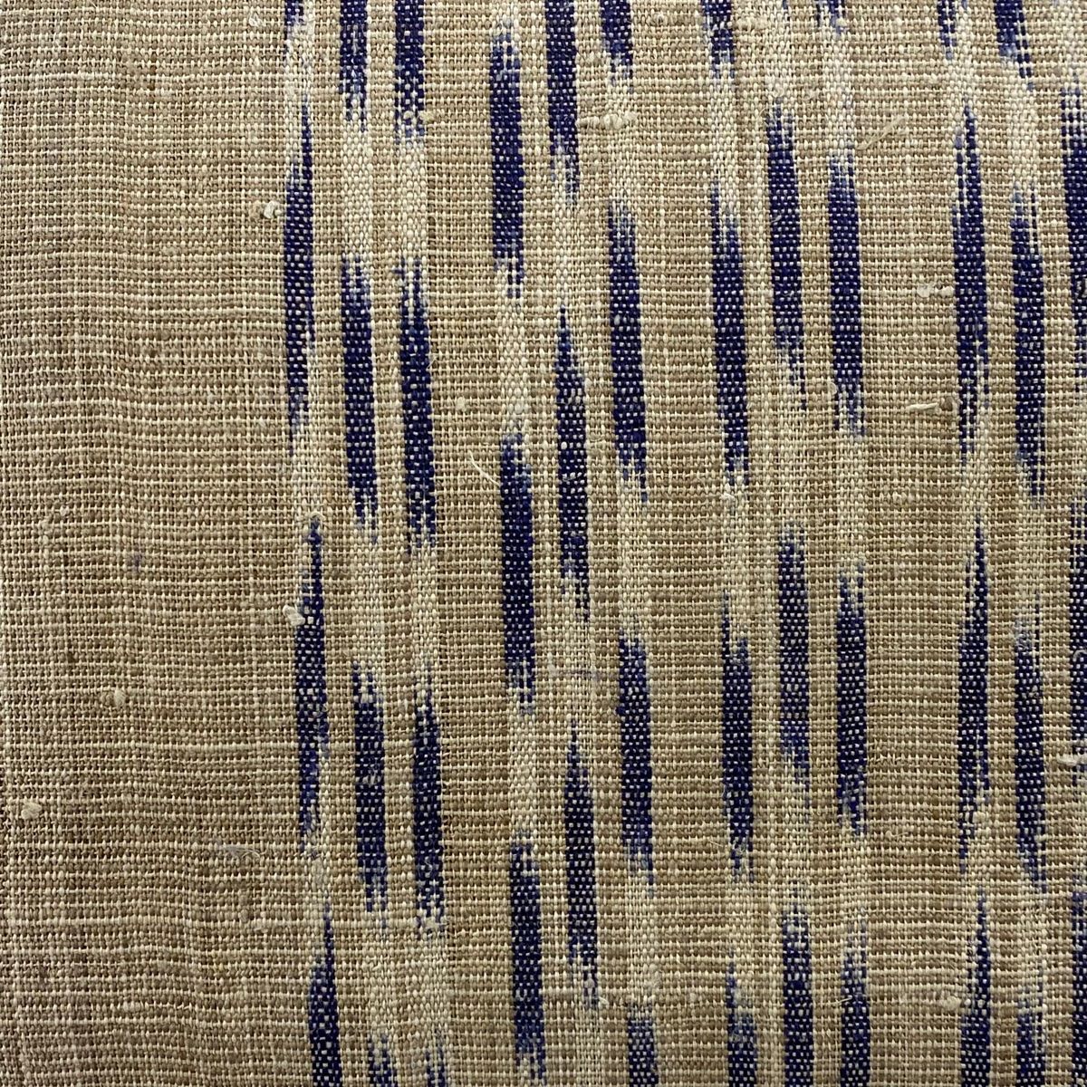 名古屋帯 松葉仕立て 八寸名古屋帯 夏帯 紬地 縞 薄茶色 正絹