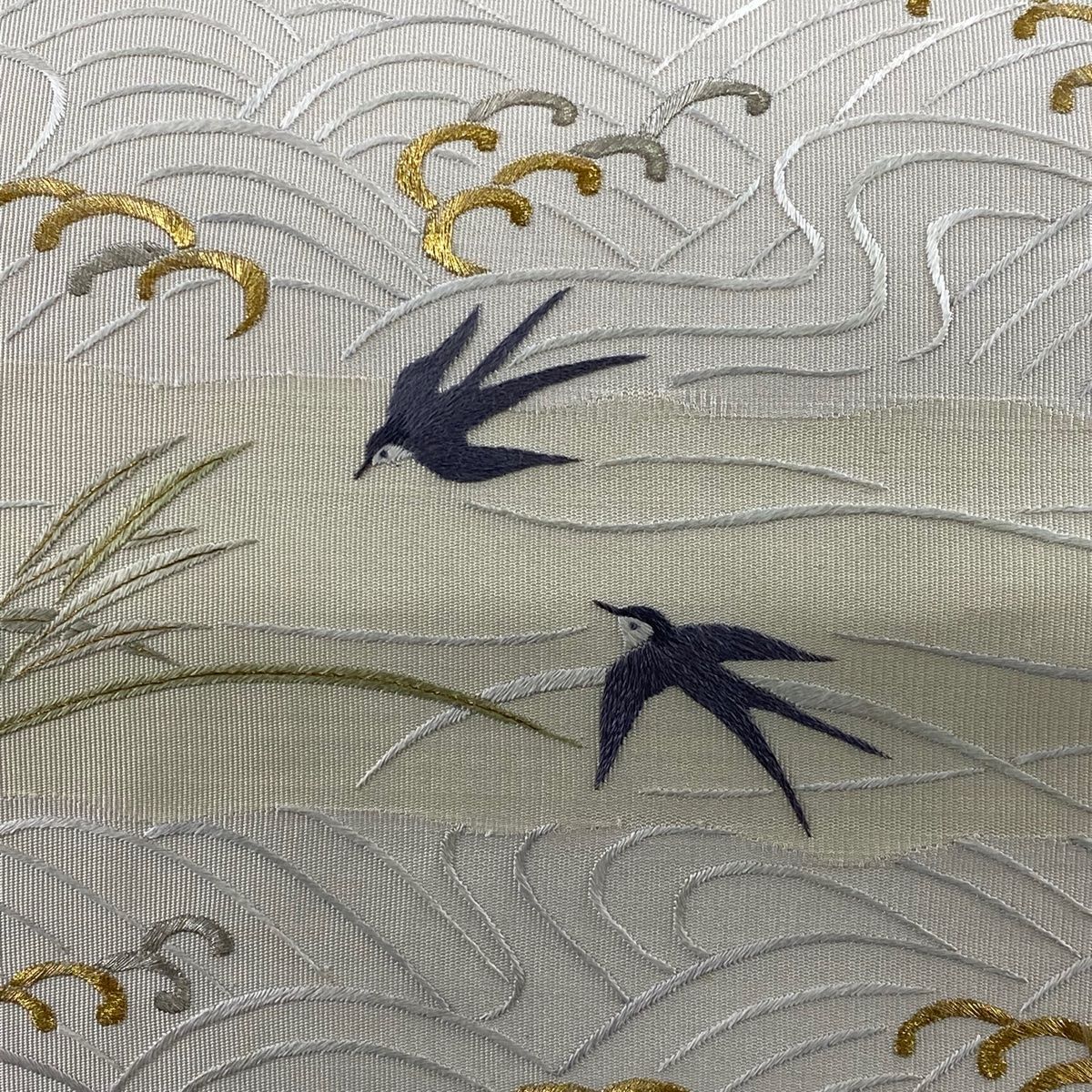 名古屋帯 名品 松葉仕立て 八寸名古屋帯 夏帯 絽 トンネル仕立て 燕