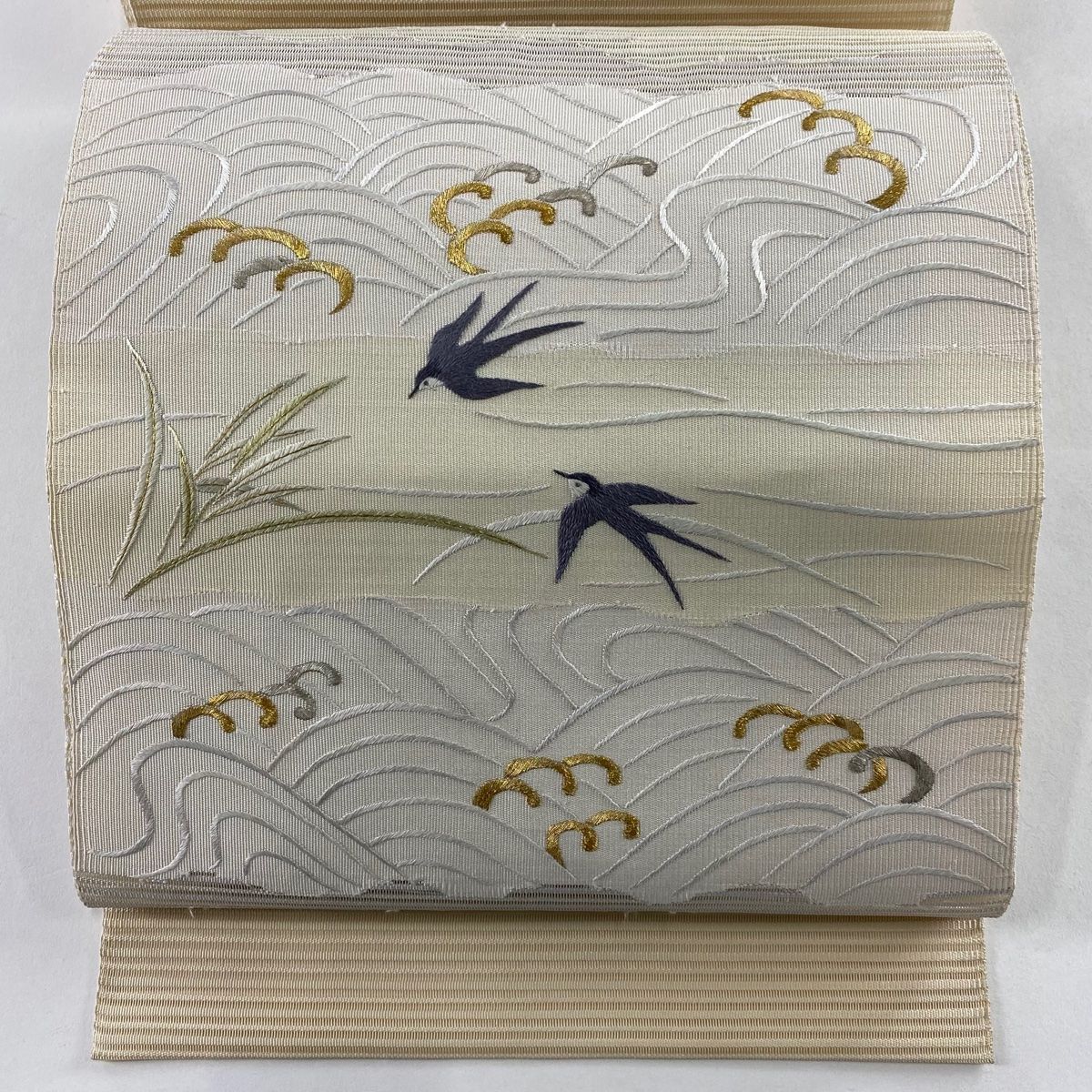 名古屋帯 名品 松葉仕立て 八寸名古屋帯 夏帯 絽 トンネル仕立て 燕