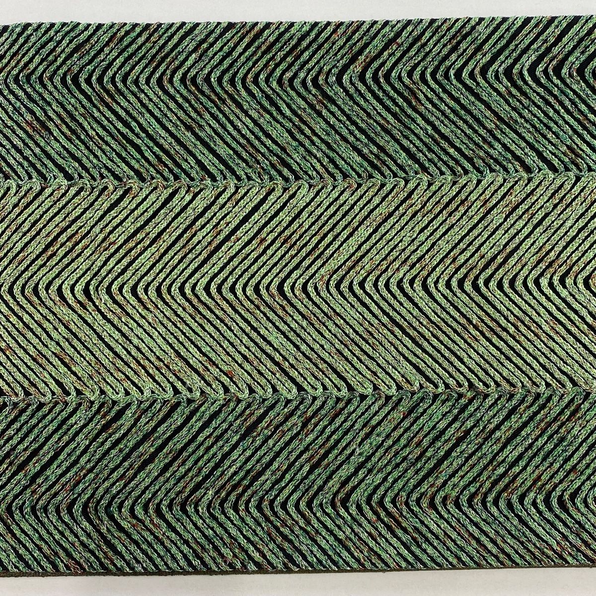  袋帯 無月 落款 幾何学 金糸 緑 全通 正絹 袋帯 帯