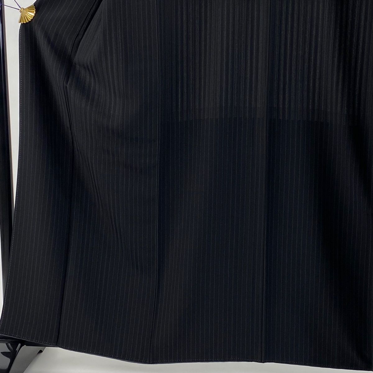 小紋 身丈161 5 cm 裄丈66 M 袷 袋帯セット こむさでもーど 落款 縦縞 黒 正絹