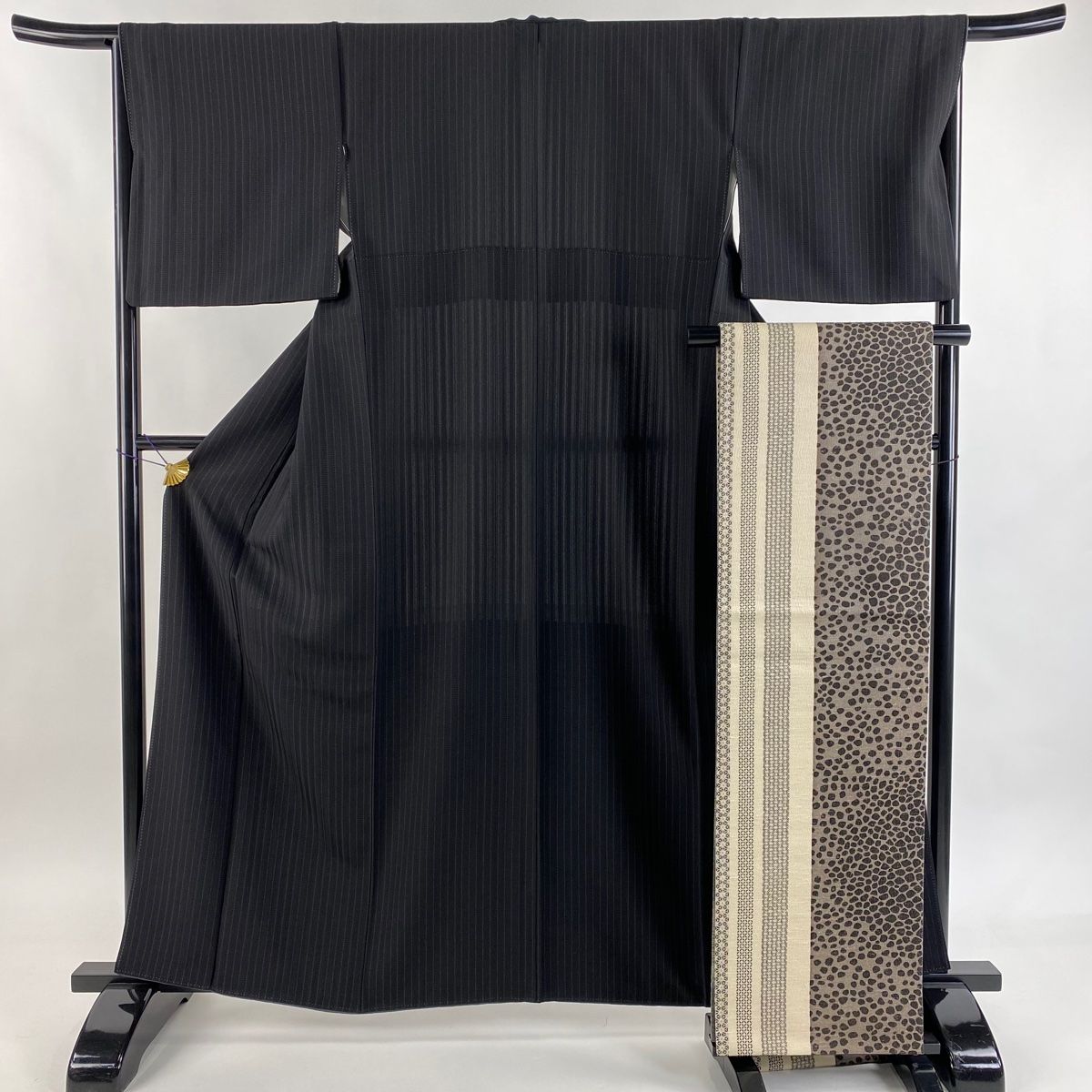 美品】 小紋 身丈161.5cm 裄丈66cm M 袷 袋帯セット こむさでもーど