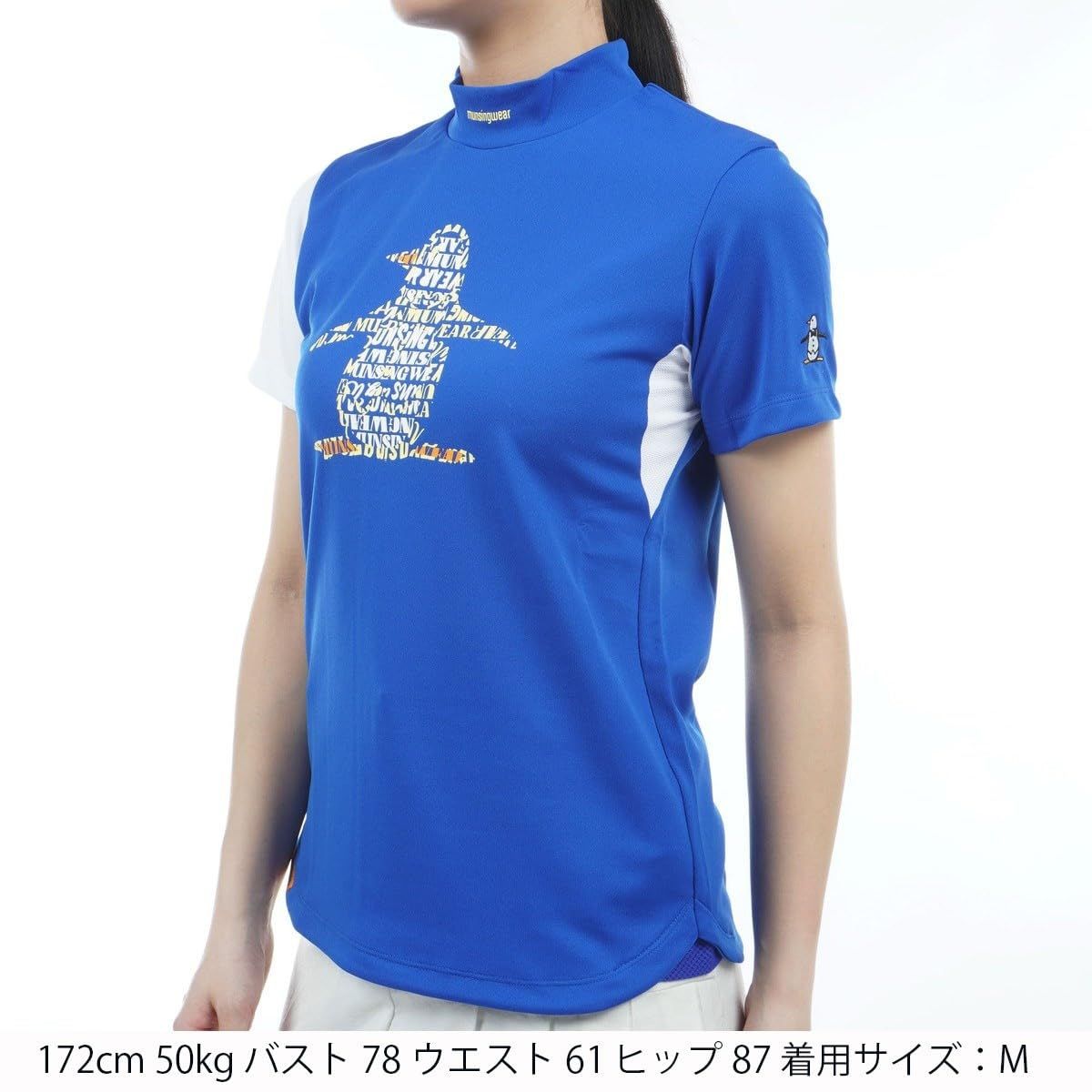 マンシングウェア 半袖シャツ ENVOY ペンギンプリント モックネック 高速ドライ 吸汗速乾 ゴルフ MEWXJA04 レディース BL00 ブルー BL00 ブルー Free Size