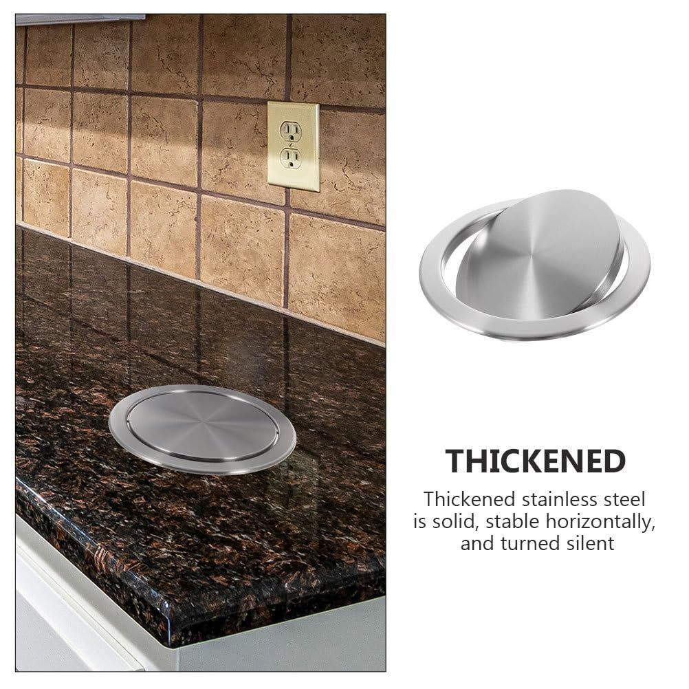  数量 NUOLUX ゴミ箱の蓋 ゴミ箱のふた 埋め込み 直径22 8 cm ステンレス鋼 丸カバー 自動フラップ キッチン バスルーム 洗面台 カウンタートップ ゴミ箱の ンスフラップカバー D 228 ゴミ袋 ポリ袋 レジ袋 掃除用具