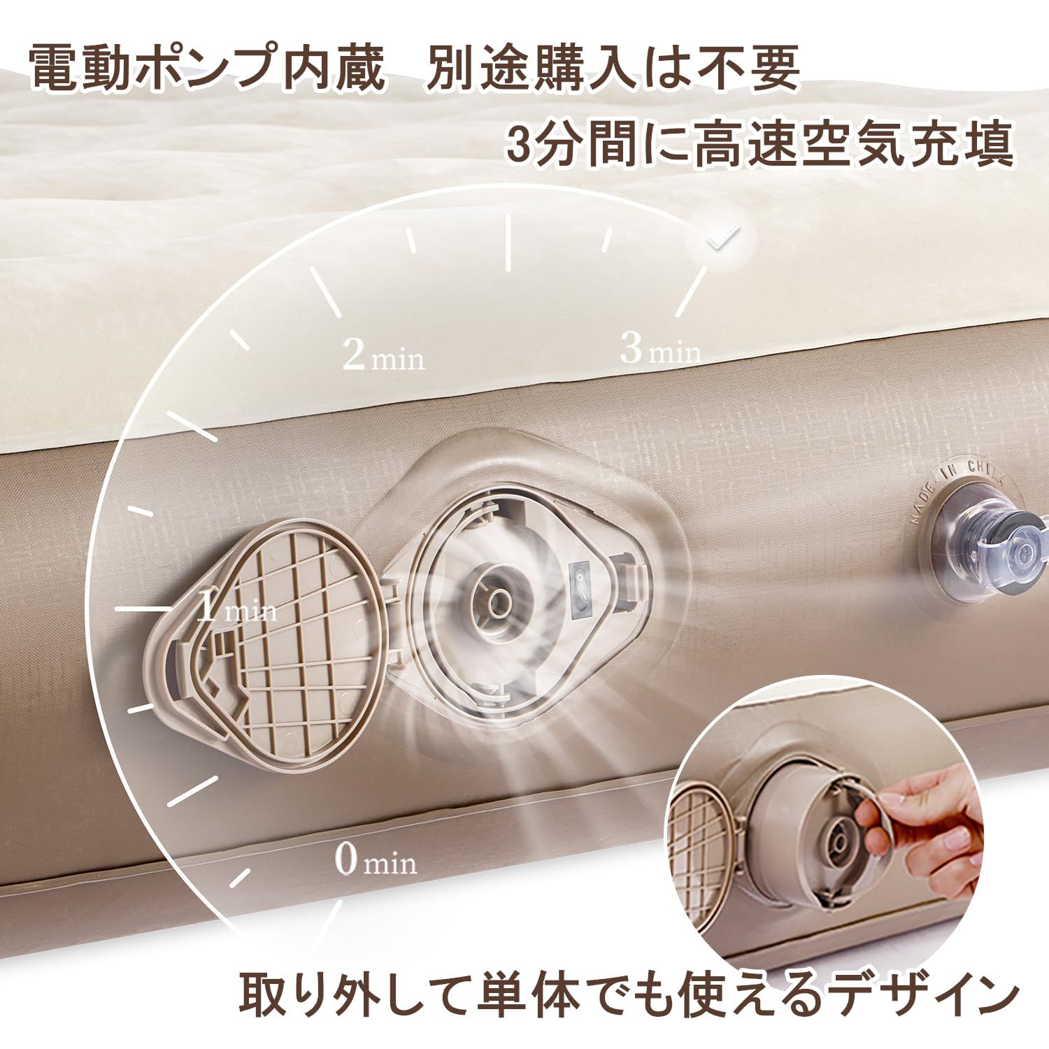高反発 安定 耐久 厚手 スピード膨張 寝具 快適な寝心地 お昼寝 簡易 厚 キャンプ キャンプ エアーマット エアーマット 来客用 1 2 3人用 防災 エアベッド ネイチャーハイク 電動ポンプ内蔵 電動 エアーベッド Naturehike