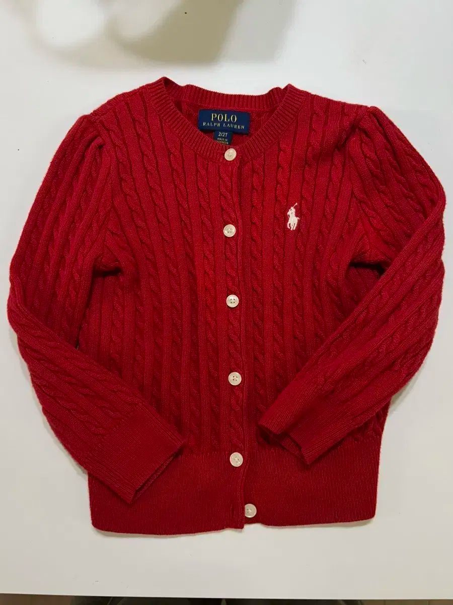 2 t ポロ ラルフローレン キッズ ケーブル ニット カーディガン