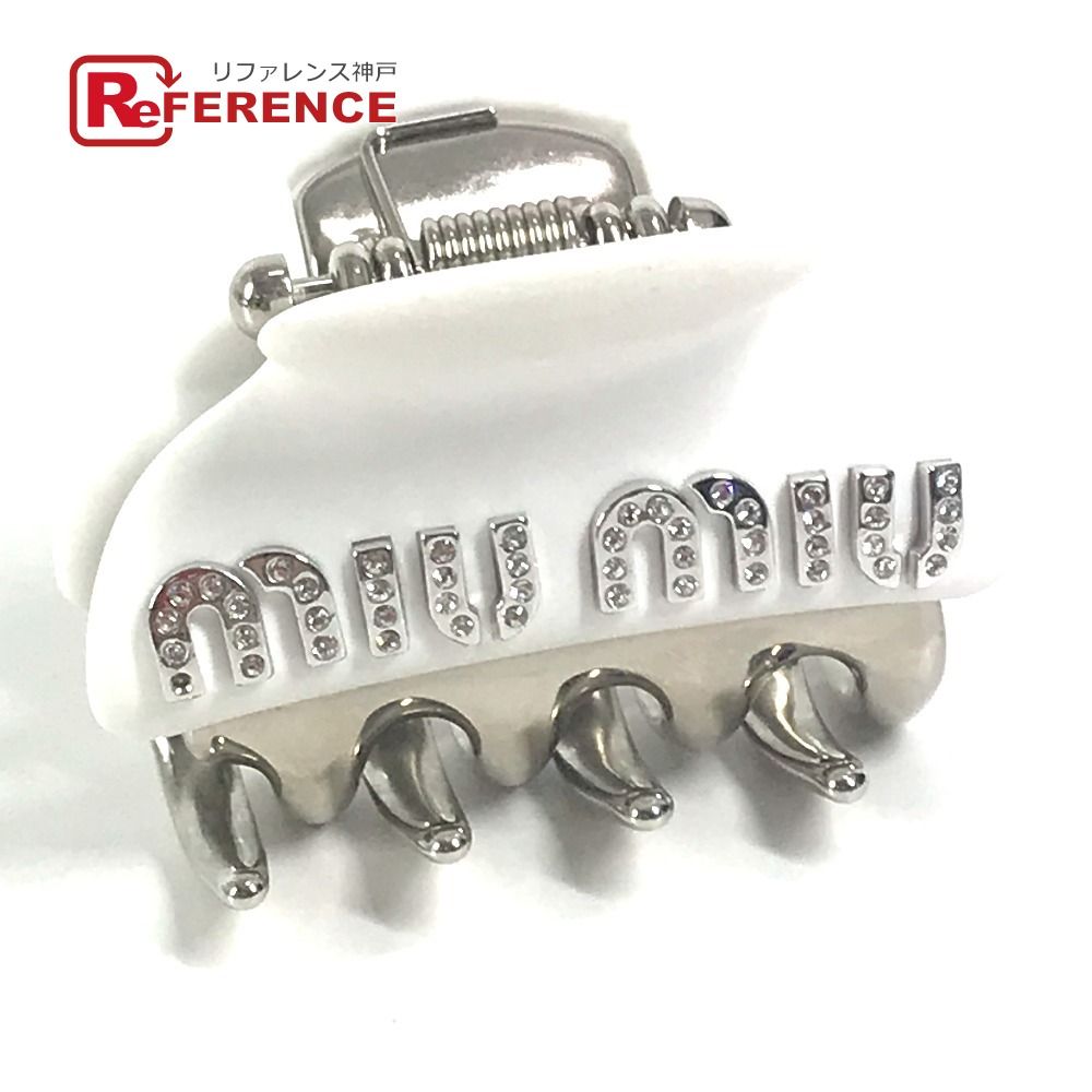 レア　美品　miumiu ミュウミュウ　べっ甲　ラインストーン　ロゴ　ヘアピン レア 美品 miumiu ミュウミュウ べっ甲 ラインストーン ロゴ ヘアピン