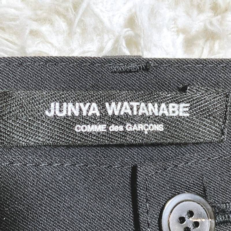 JUNYA WATANABE ジュンヤワタナベ Comme des Garcons コムデギャルソン 再構築 ブラックパンツ パッチワーク 花柄 レース ウール混 サイズS