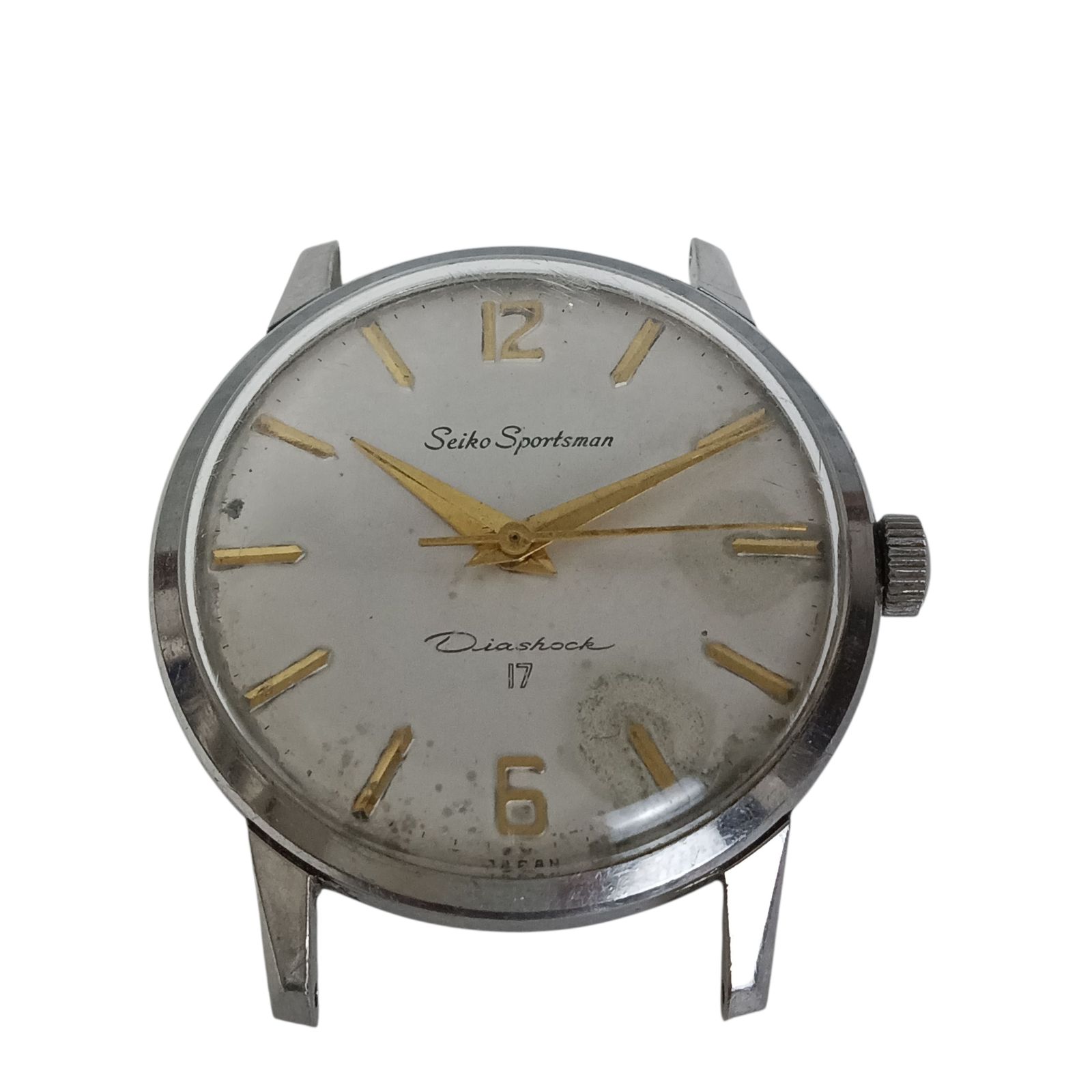 稼働 1113 3 SEIKO Sportsman セイコー スポーツマン 13073 メンズ腕時計 手巻き フェイスのみ ゴールド色