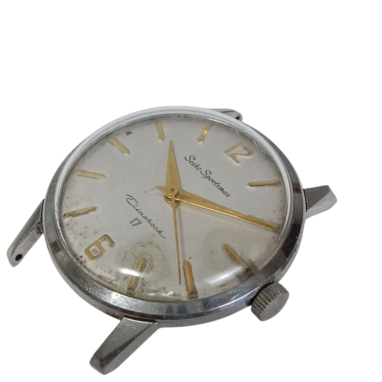 稼働 1113-3 SEIKO Sportsman セイコー スポーツマン 13073 メンズ腕時計 手巻き フェイスのみ ゴールド色