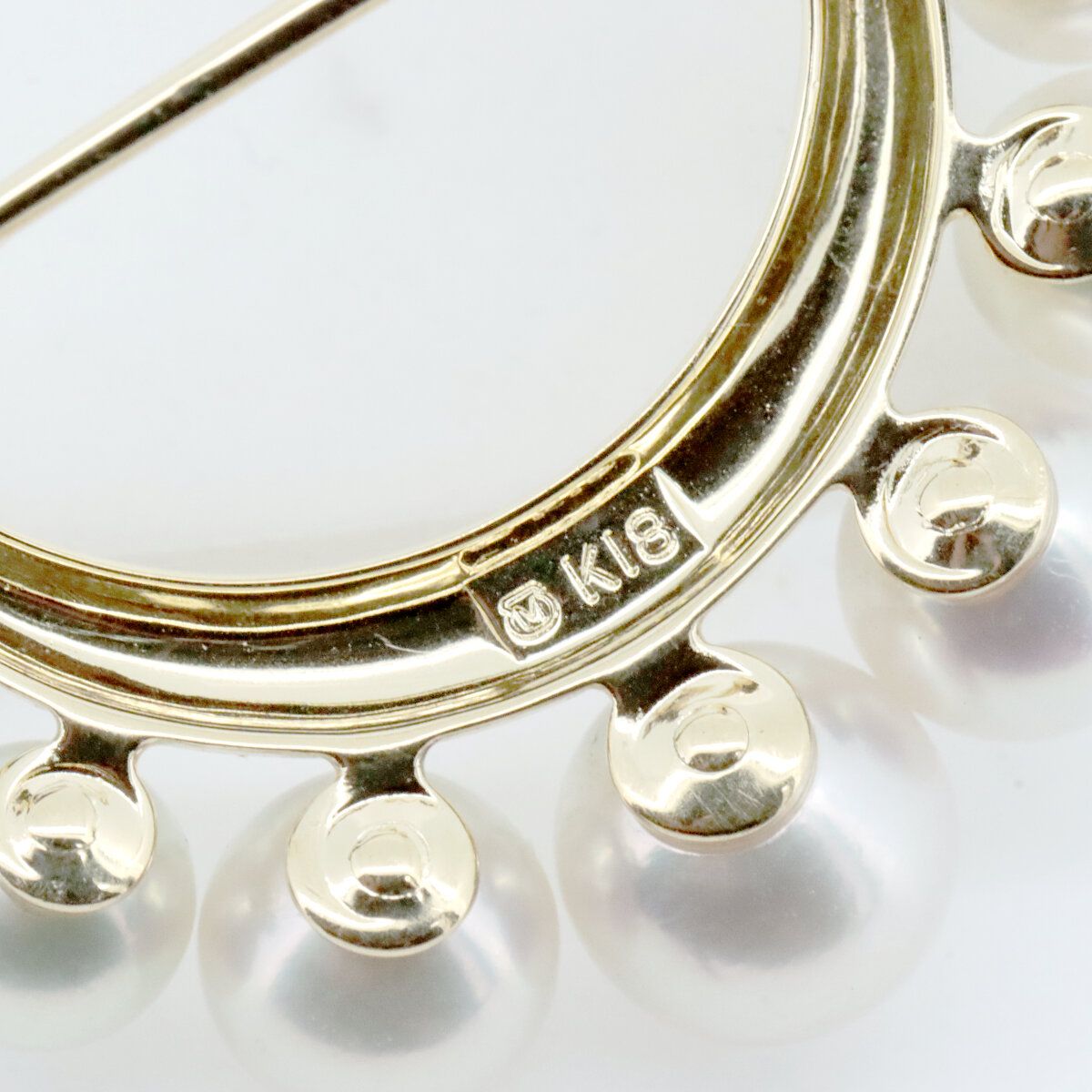 ミキモト パール ブローチ 3.1ミリ～5.9ミリ K18YG(18金 イエロー