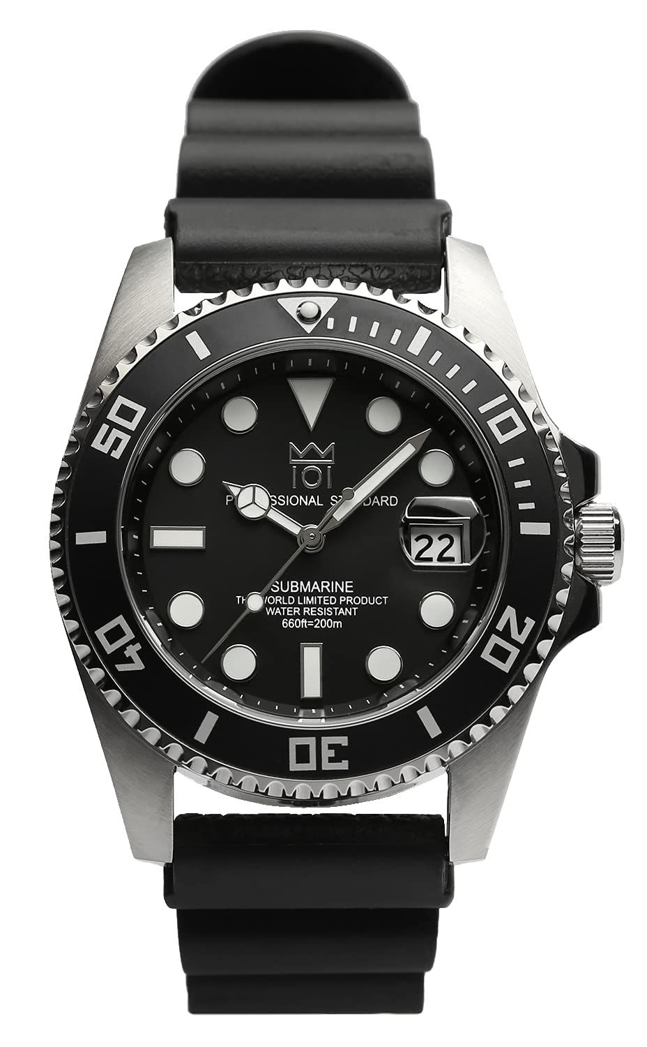 HYAKUICHI 101 No.1 ヒャクイチ ダイバーズウォッチ デイト 20気圧防水 腕時計 HYAKU1-001 シルバーブラックラバー