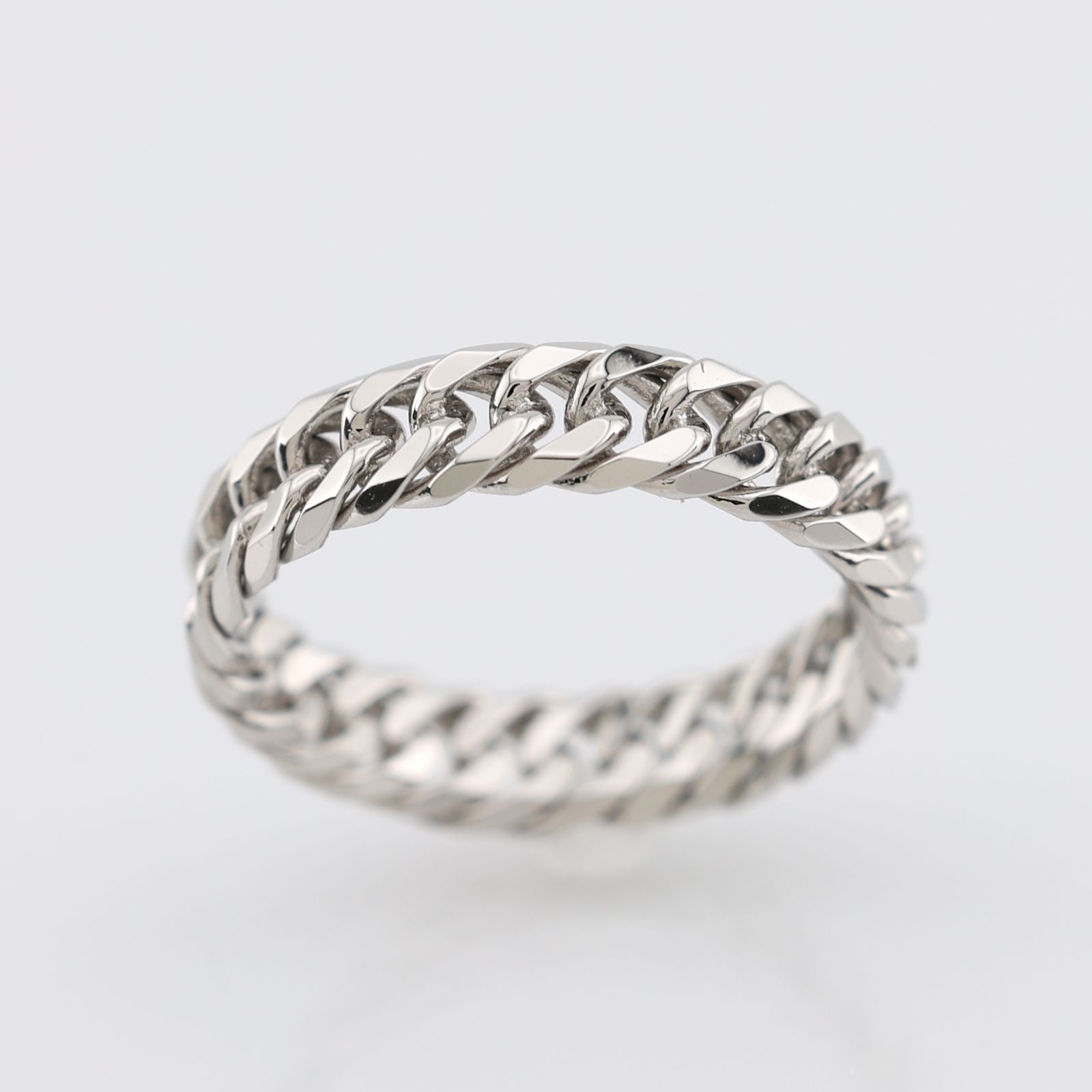 参考定価170 200円 Pt 850 プラチナ 地金 リング 指輪 19号 喜平デザイン 16面ダブル メンズリング リボンケース付き