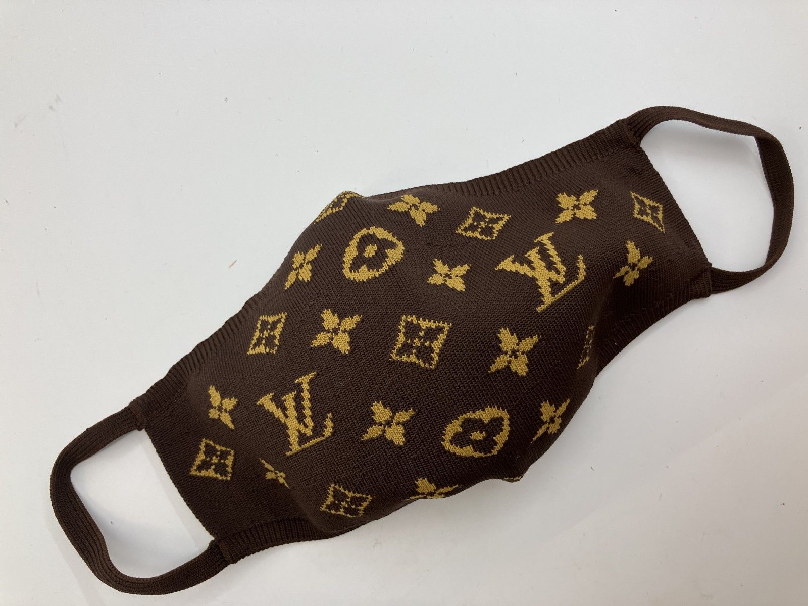 LOUIS VUITTON モノグラム マスク マイユ M 76747 ニットマスク 茶×イエロー