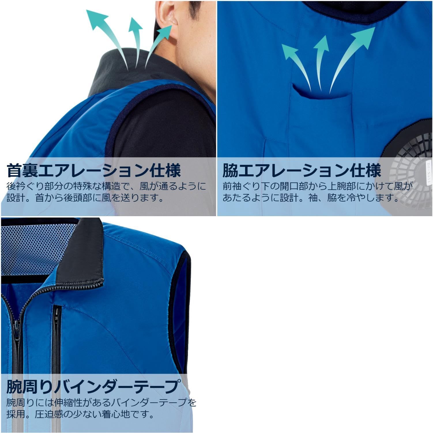 ミドリ安全] クールファン 電動ファン対応 ファン別売 作業服 ベスト