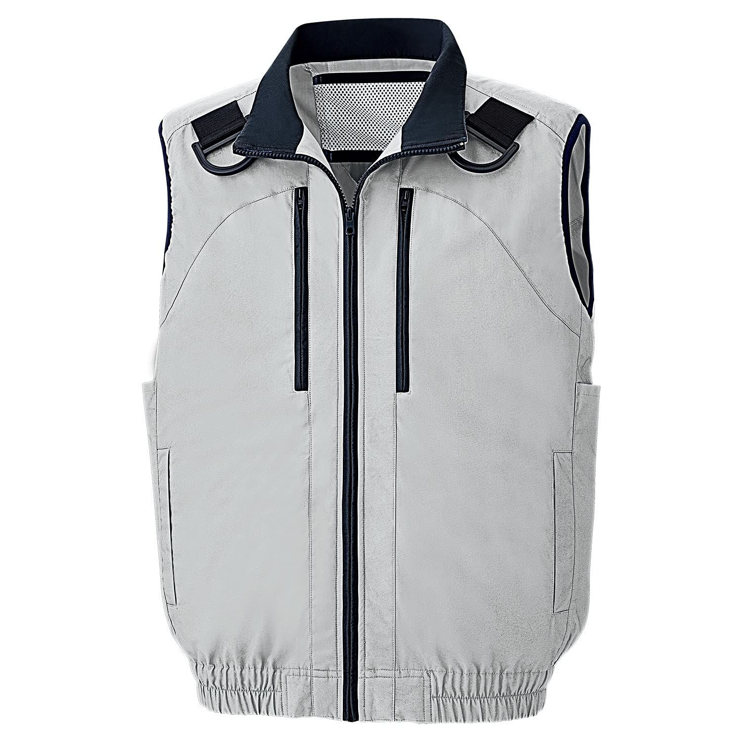 ミドリ安全 クールファン 電動ファン対応 ファン別売 作業服 ベスト 男女兼用 ハーネス対応 WEV71 上 シルバーグレー LL シルバーグレー LL