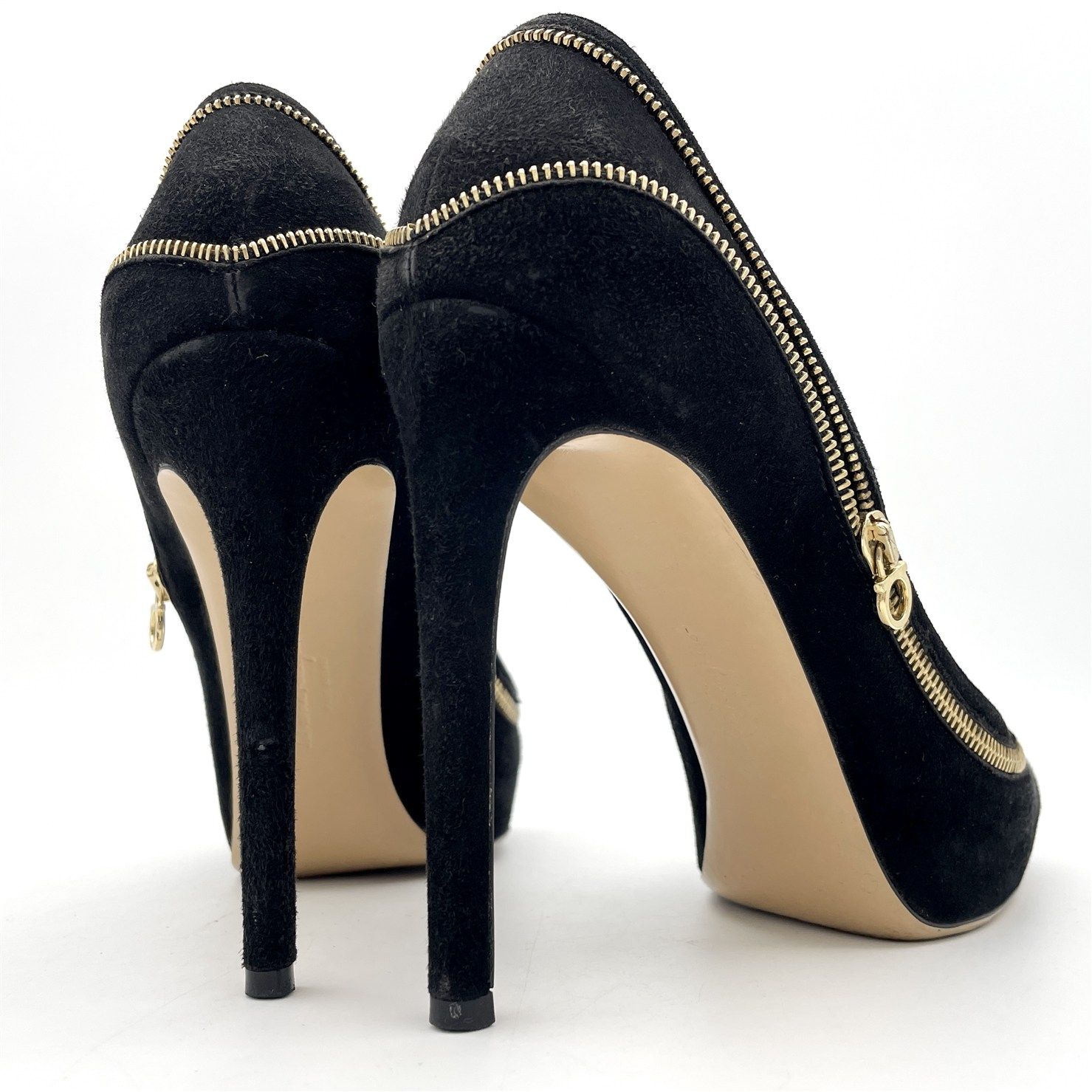 □希少□ Ferragamo ハイヒール スエード ファスナー ブラック 1700A