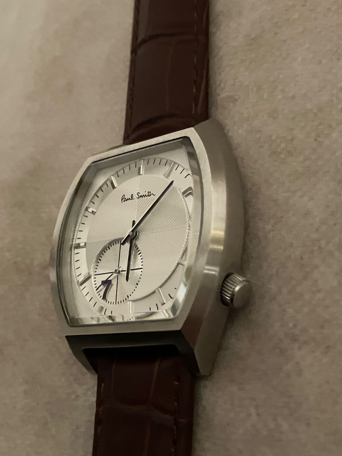 稼働 Paul Smith No.7 スモールセコンド QZ 腕時計 革ベルト