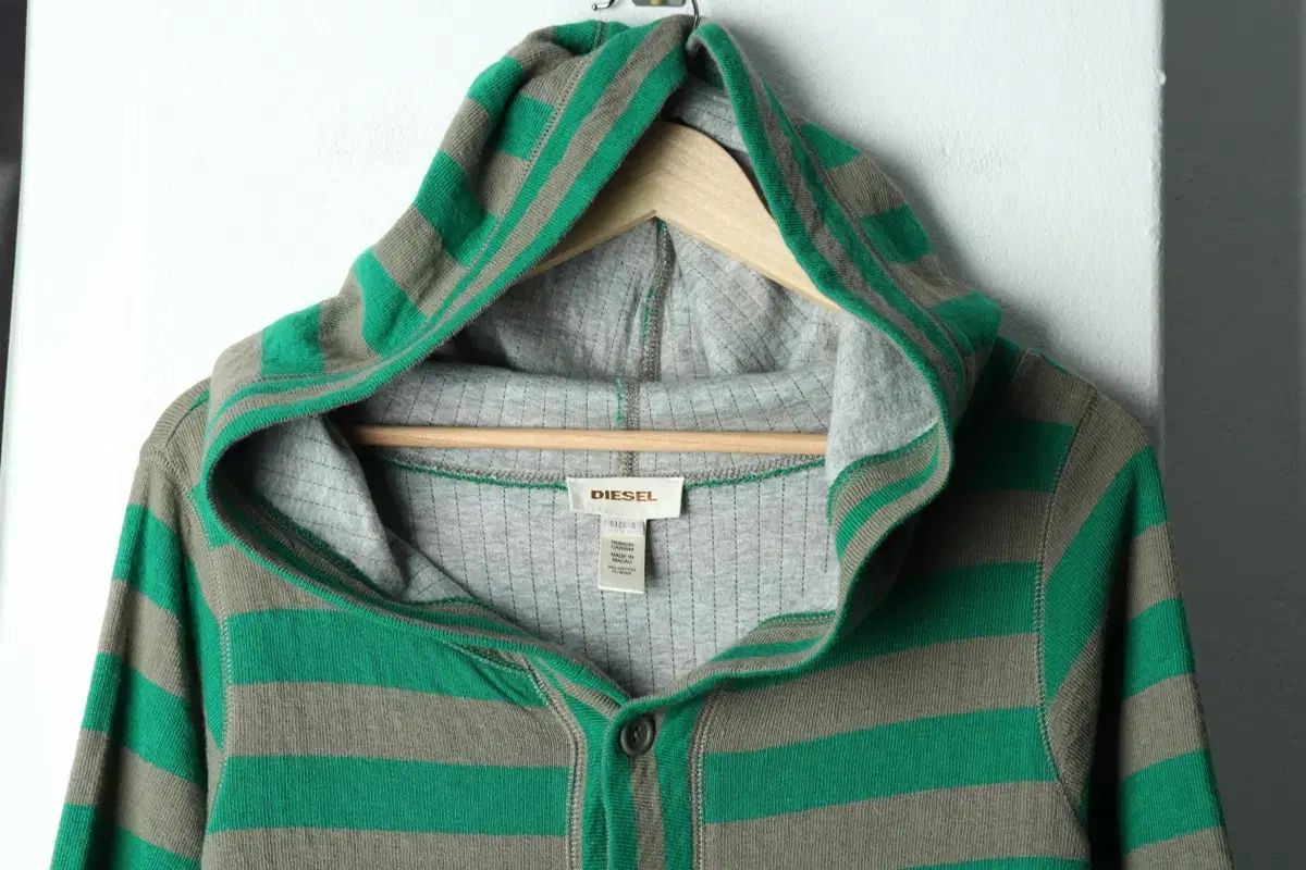  W S-M ディーゼル ニット カーディガン ストライプ グリーン モデル -15 C 62 長袖 カーディガン ボレロ アンサンブル