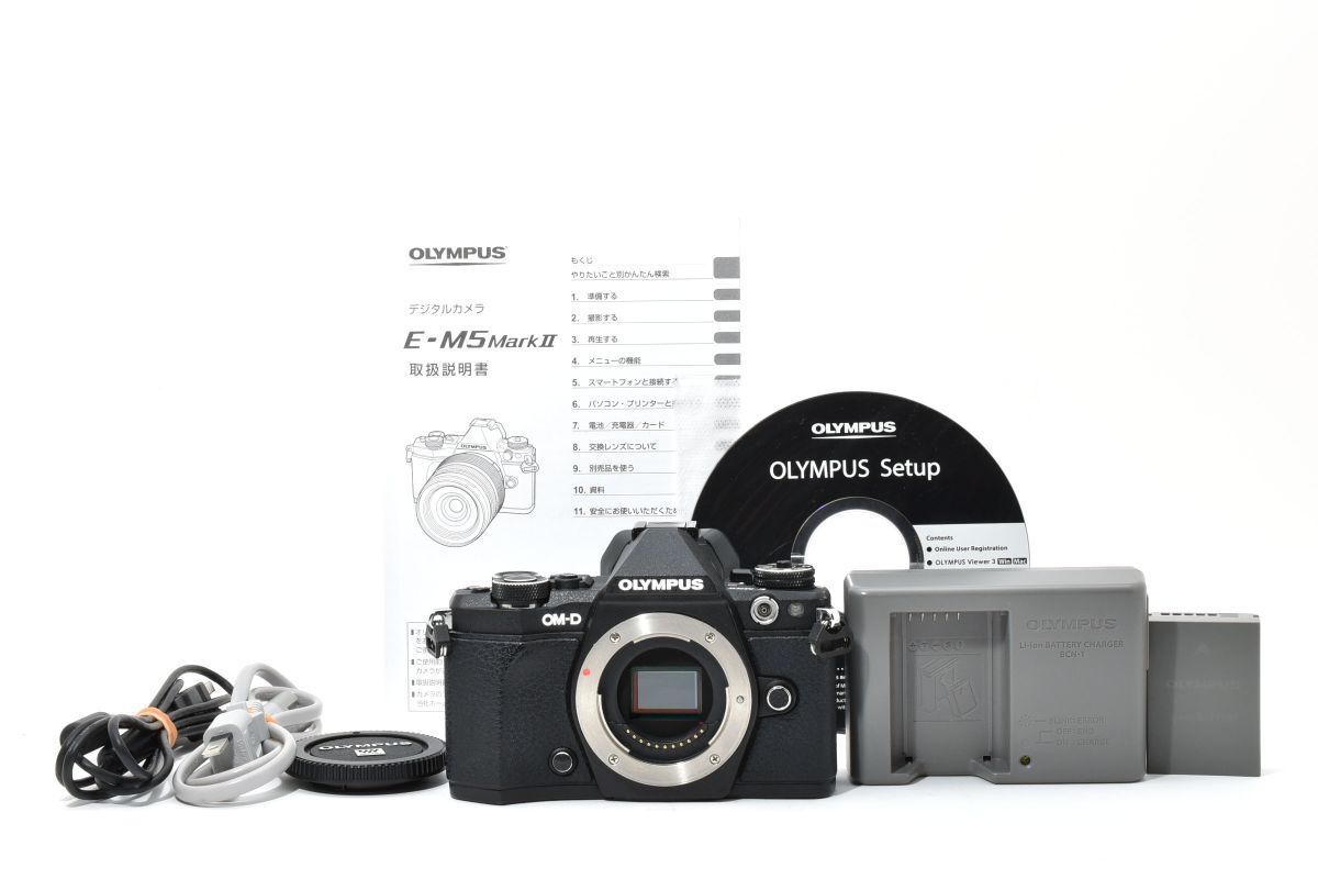 実用品 OLYMPUS OM-D E-M 5 Mark II ブラック 充電器付き YM 4493 179
