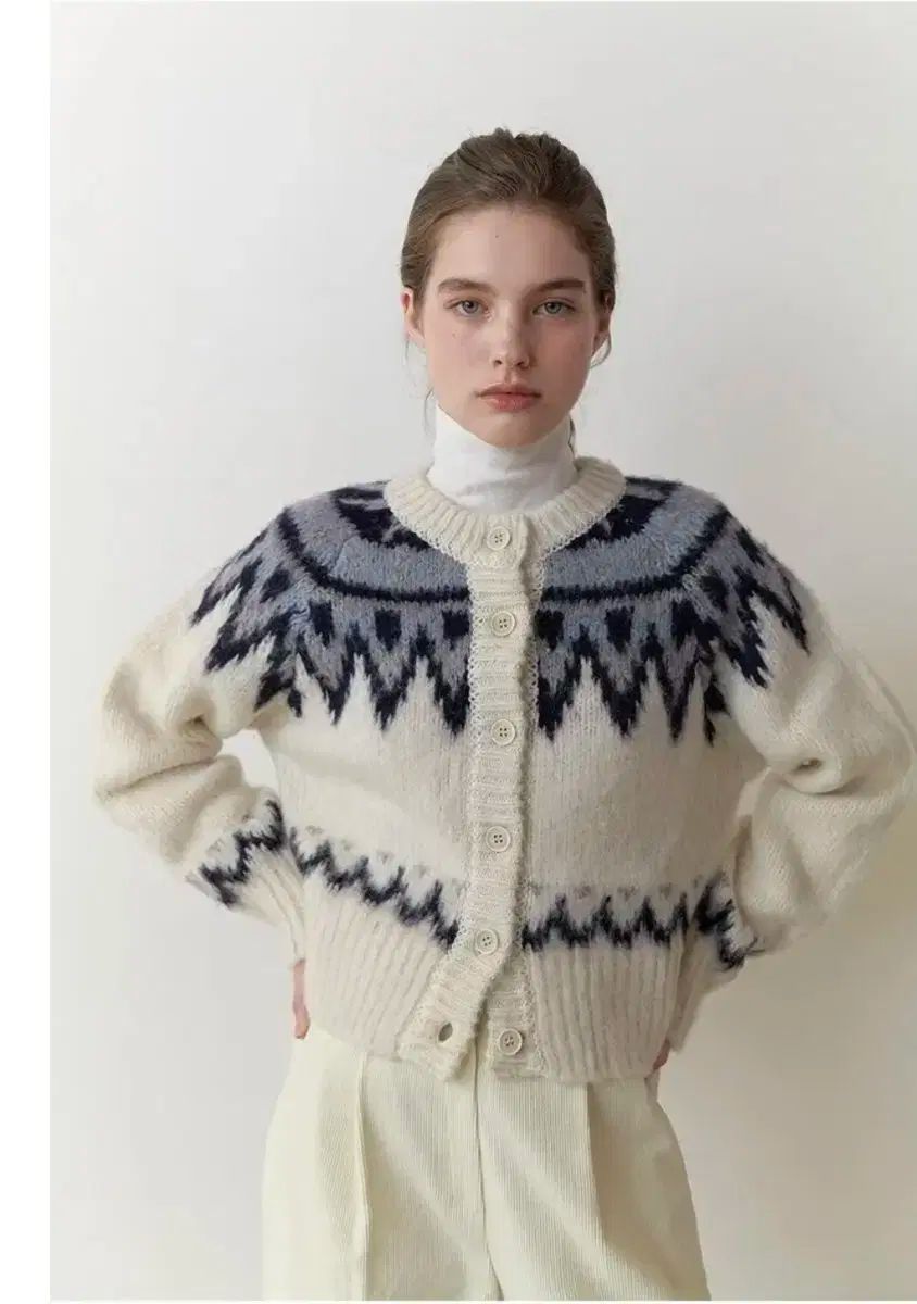 リエル ノルディック ニットカーディガン