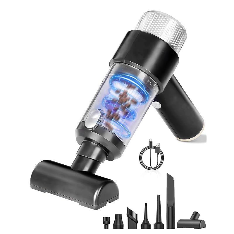 BOLYDOOM ハンディクリーナー 車用掃除機コードレス USB充電式4000mAHバッテリー内蔵 32000PA強力吸引力 乾湿両用 超軽量  低噪音?策 車内清掃/キーボード掃除/パソコン掃除/ペット毛掃除/家庭掃除用 (ブラック) 1