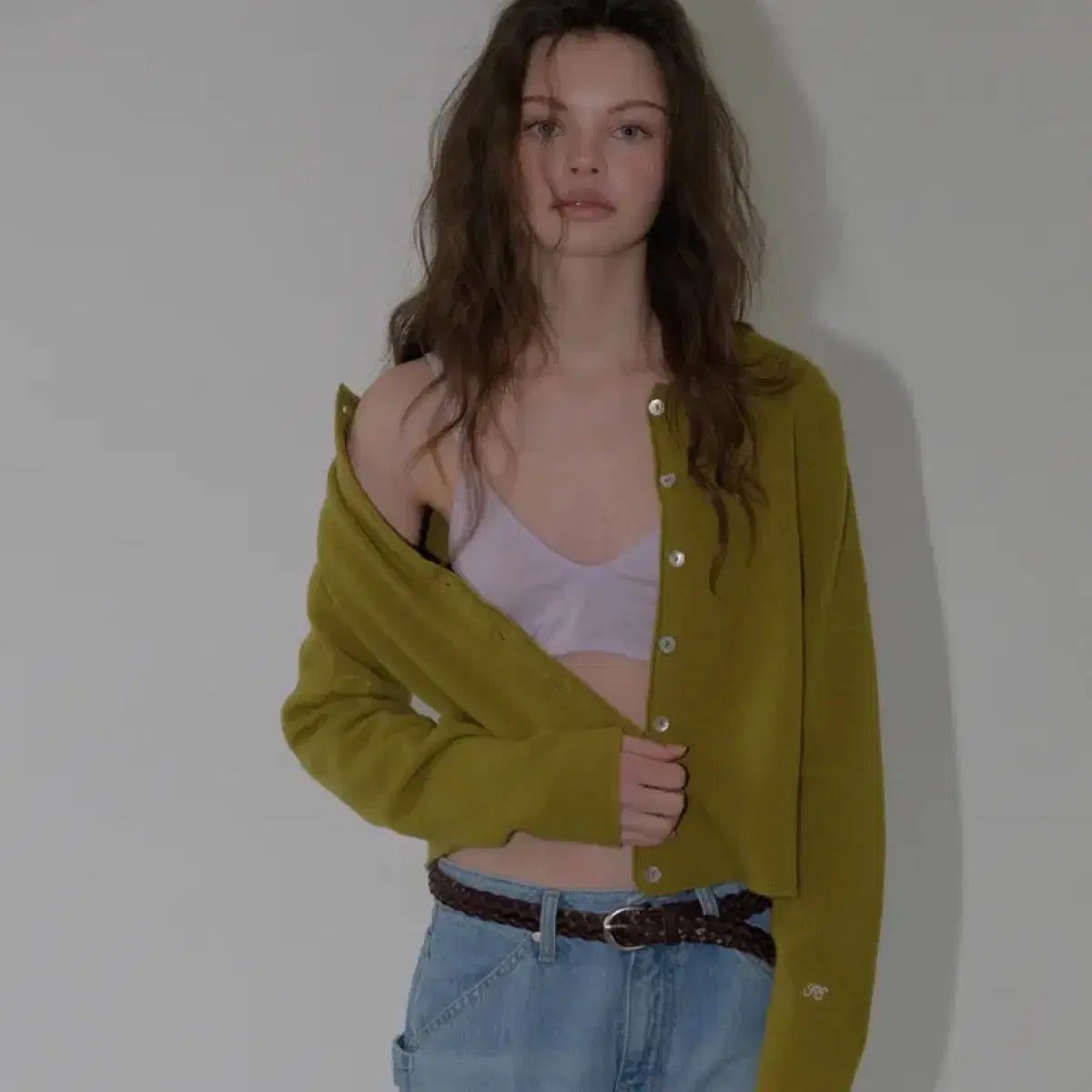 ポエト ペルソナ ハート カーディガン オリーブ