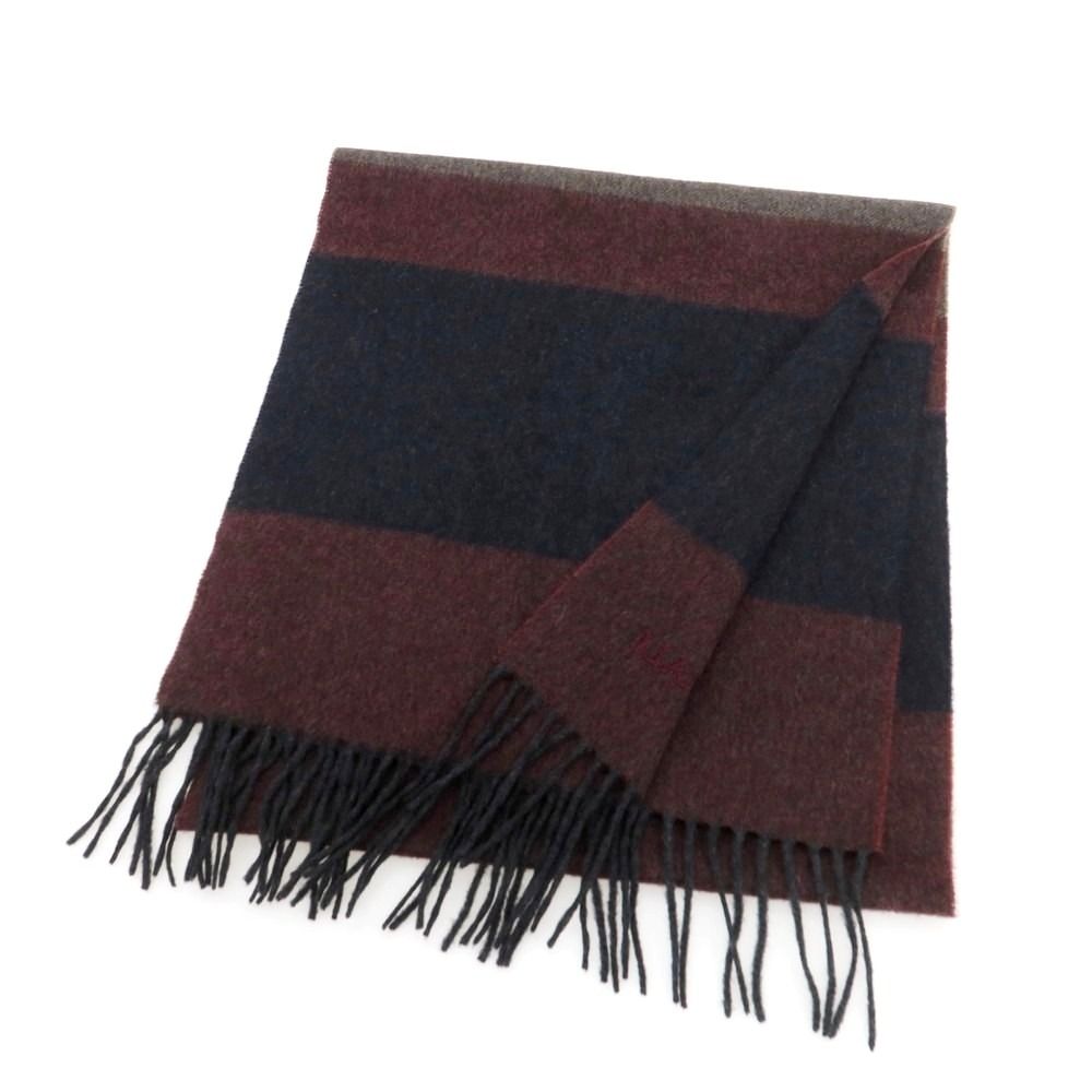 カナーリ CANALI カシミヤ マフラー ボルドーxダークネイビー メンズ