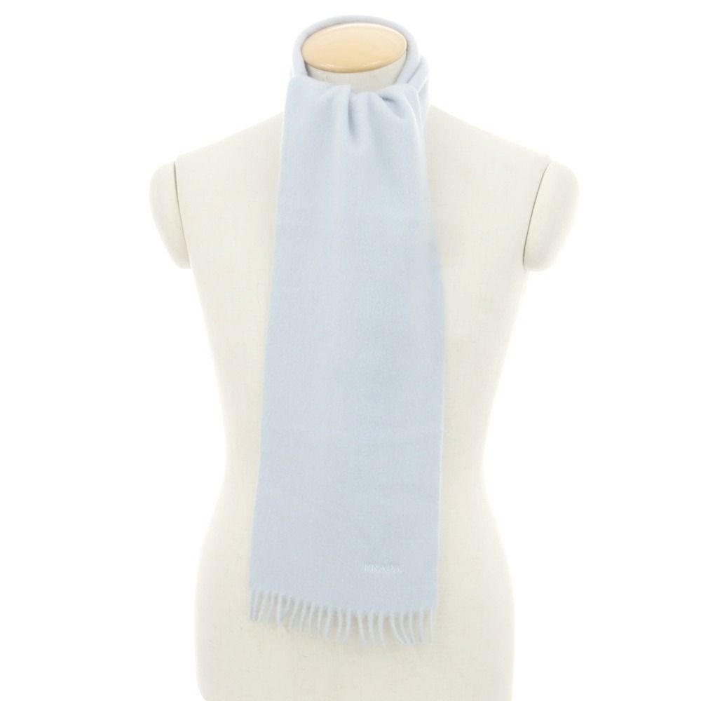 中古】プラダ PRADA ウール マフラー ライトブルー【ユニセックス