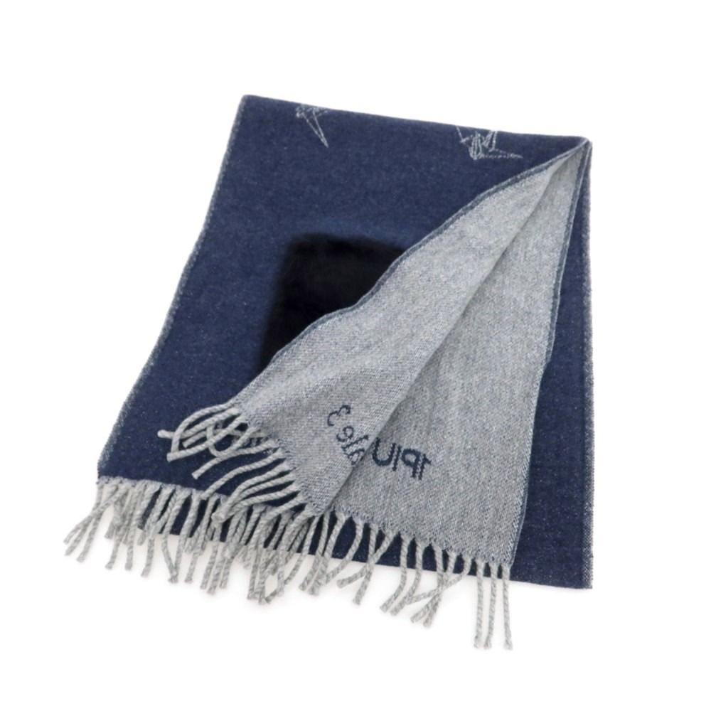 ウノピュウノウグァーレトレ 1piu1uguale3 カシミヤ マフラー ネイビー メンズ