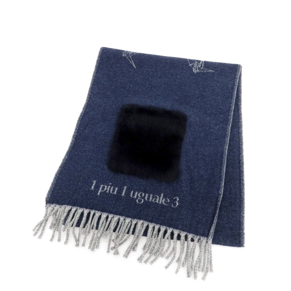 ウノピュウノウグァーレトレ 1piu1uguale3 カシミヤ マフラー ネイビー メンズ