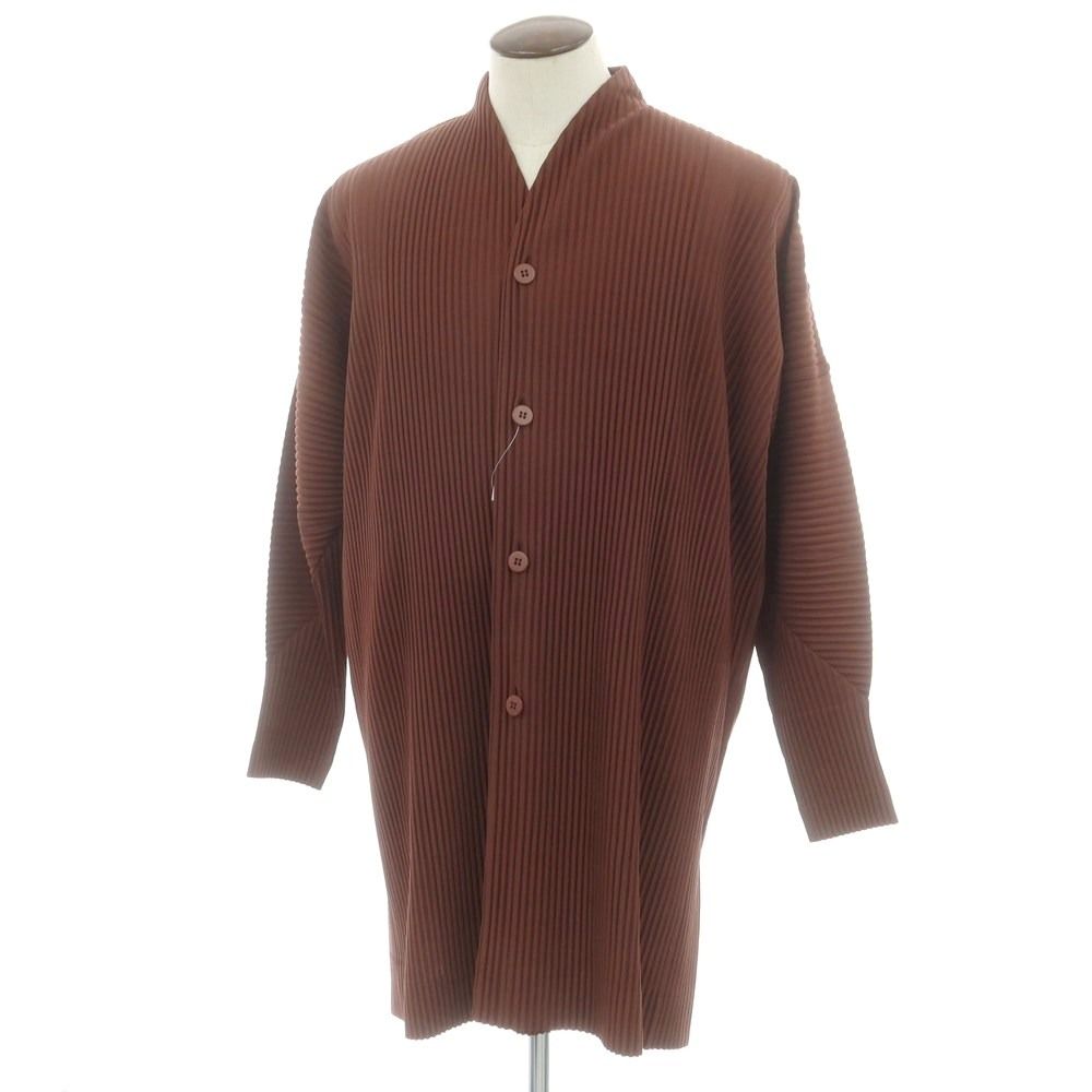 オム プリッセ イッセイミヤケ HOMME PLISSE ISSEY MIYAKE 春夏 ポリエステル系 プリーツ ロング カーディガン ブラウン サイズ表記なし L位 メンズ