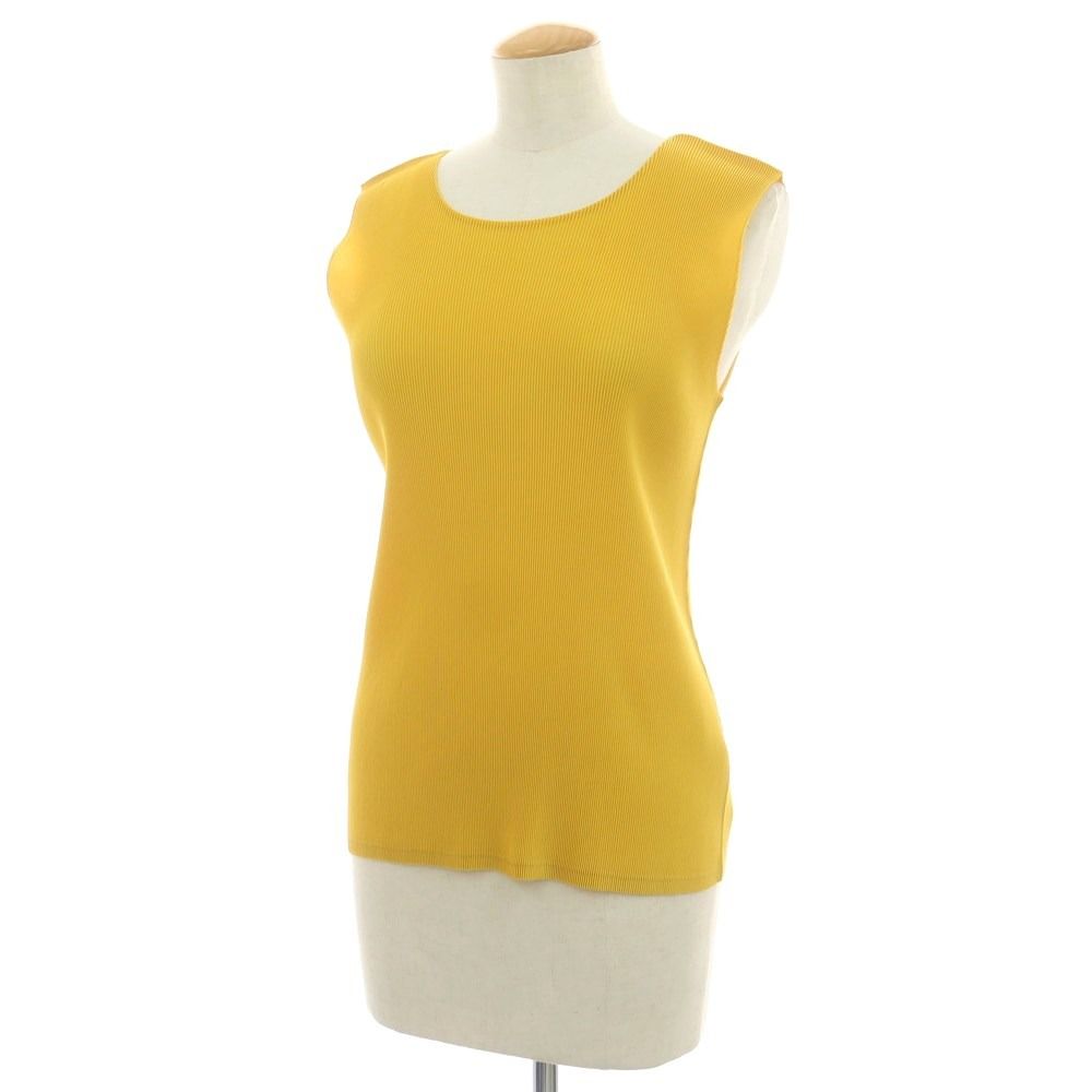 プリーツプリーズ PLEATS PLEASE 秋冬 ポリエステル系 プリーツ ノースリーブトップ イエロー サイズ表記なし L位 レディース