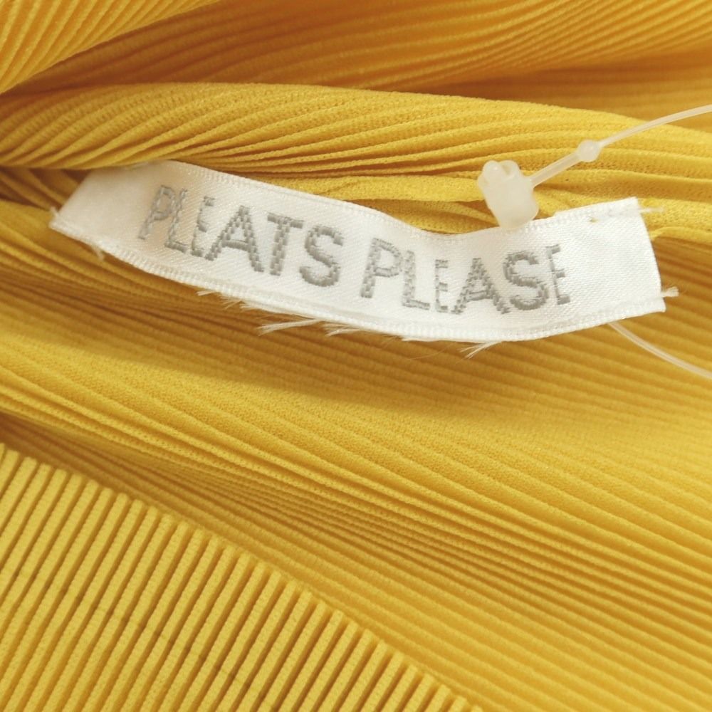 送料無料も！ プリーツプリーズ PLEATS PLEASE 秋冬 ポリエステル系 プリーツ ノースリーブトップ イエロー サイズ表記なし L位 レディース