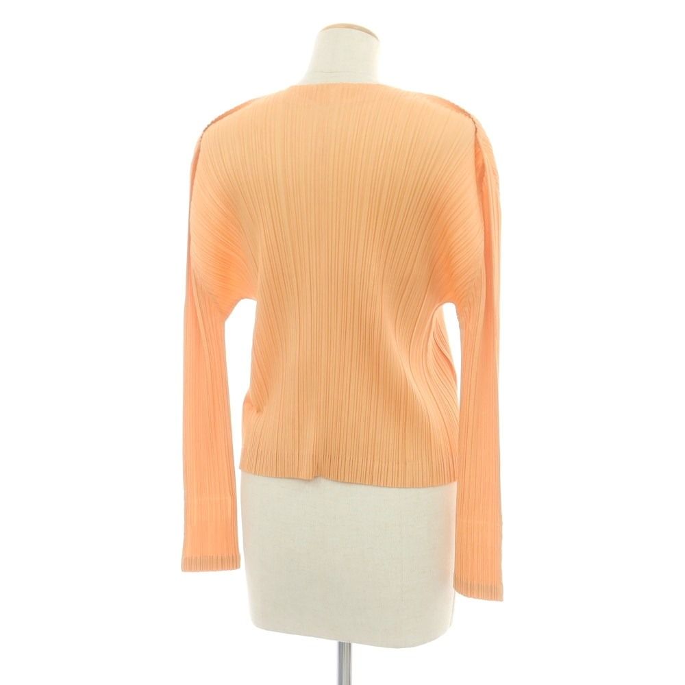 プリーツプリーズ PLEATS PLEASE 秋冬 ポリエステル系 プリーツ カーディガン コーラルオレンジ サイズ表記なし L位 レディース