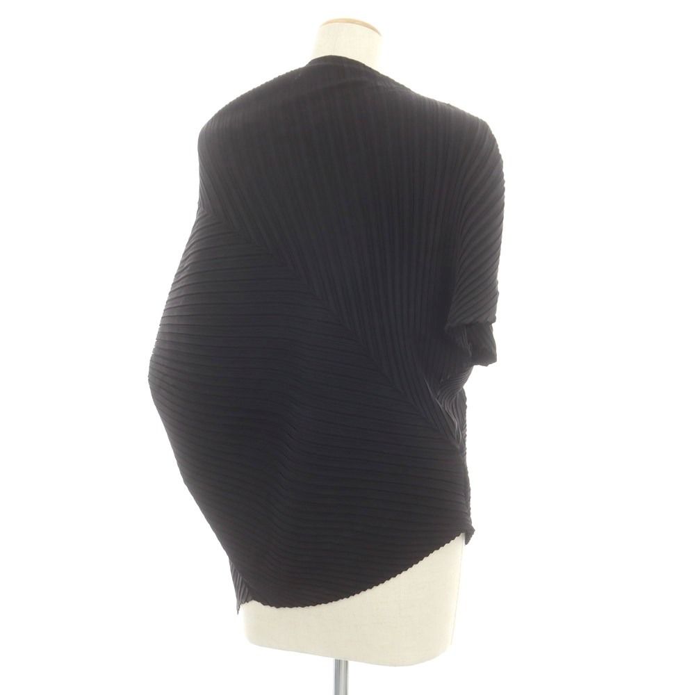 イッセイミヤケ ISSEY MIYAKE 秋冬 ポリエステル系 プリーツ アシンメトリー 変形トップス ブラック サイズ表記なし L位 レディース