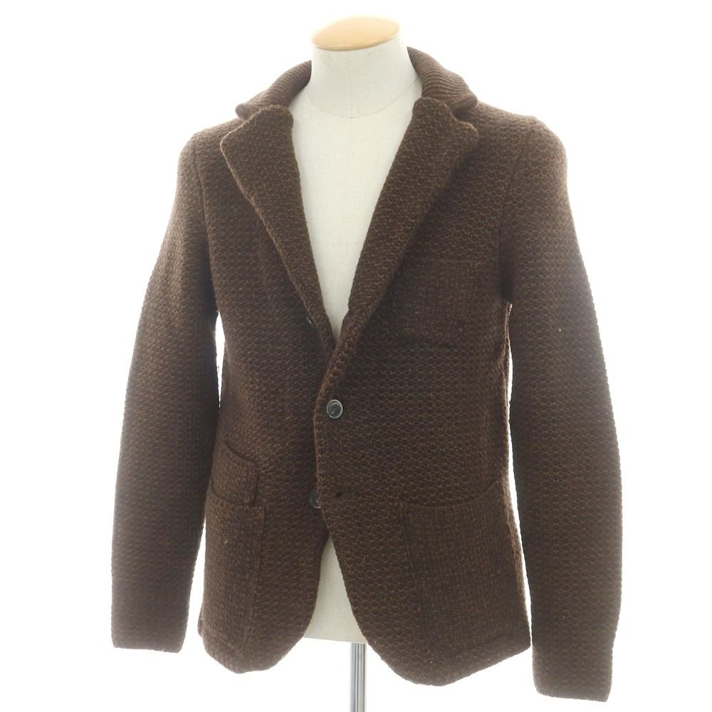 ドルモア DRUMOHR ミドルゲージウール ニットジャケット ブラウン サイズ44 メンズ