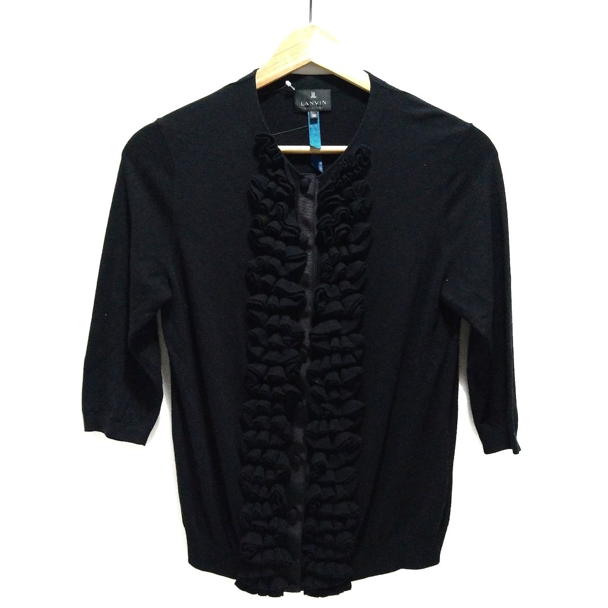 LANVINコレクション ボレロカーディガン38 黒 LANVIN COLLECTION(ランバンコレクション) カーディガン サイズ38 M