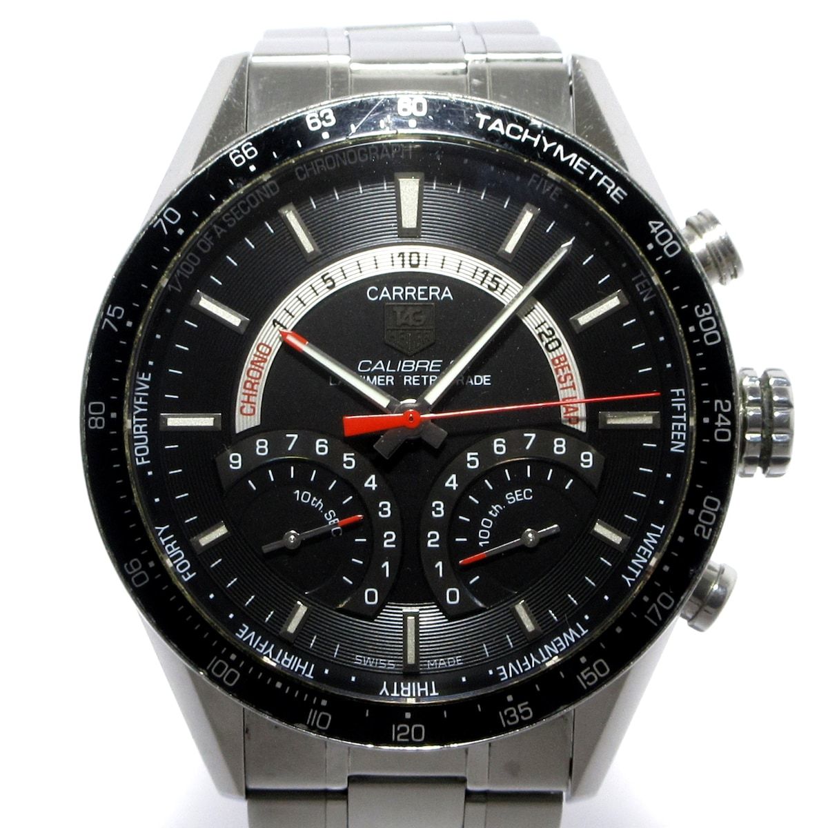 TAG Heuer タグホイヤー 腕時計 CV7A10 カレラ キャリバーS メンズ SS クロノグラフ 黒