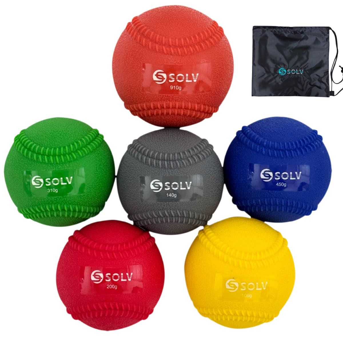 創業57年スポーツ用品店監修 野球ボール ウエイトボール 6種セット トレーニング ウエイトトレーニング 投球 投球練習 球速アップ コントロールアップ 重い 100g 140g 200g 310g 450g 910g