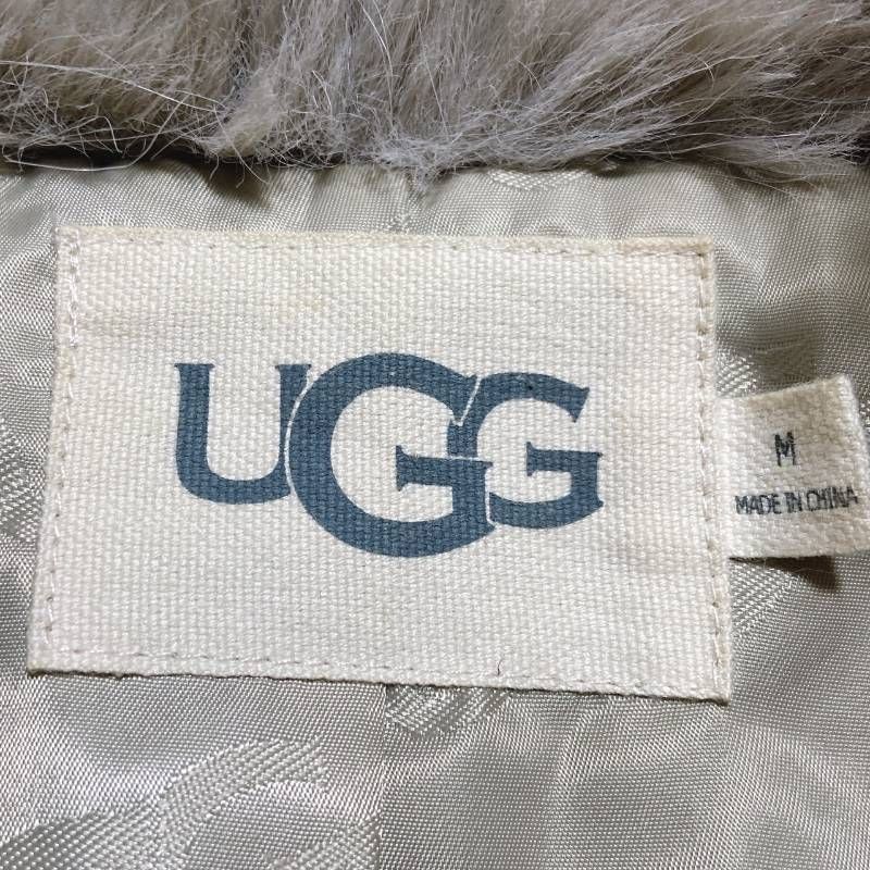 UGG アグ フェイクファーコート シャギー クロップド丈 裏地ロゴ グレー ボリューム 近年 レディース サイズM