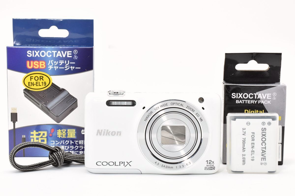 級 |Nikon COOLPIX S6600 WH クールピクス ナチュラルホワイト|Y055