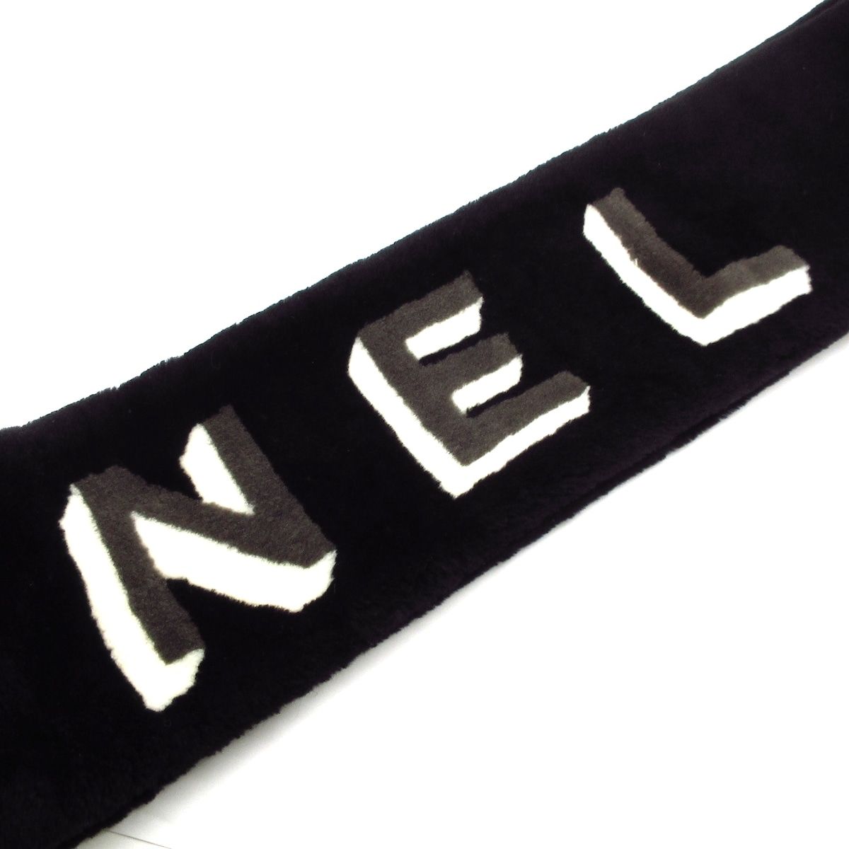 CHANEL(シャネル) マフラー美品 - AA7074 黒×白×グレー ココマーク