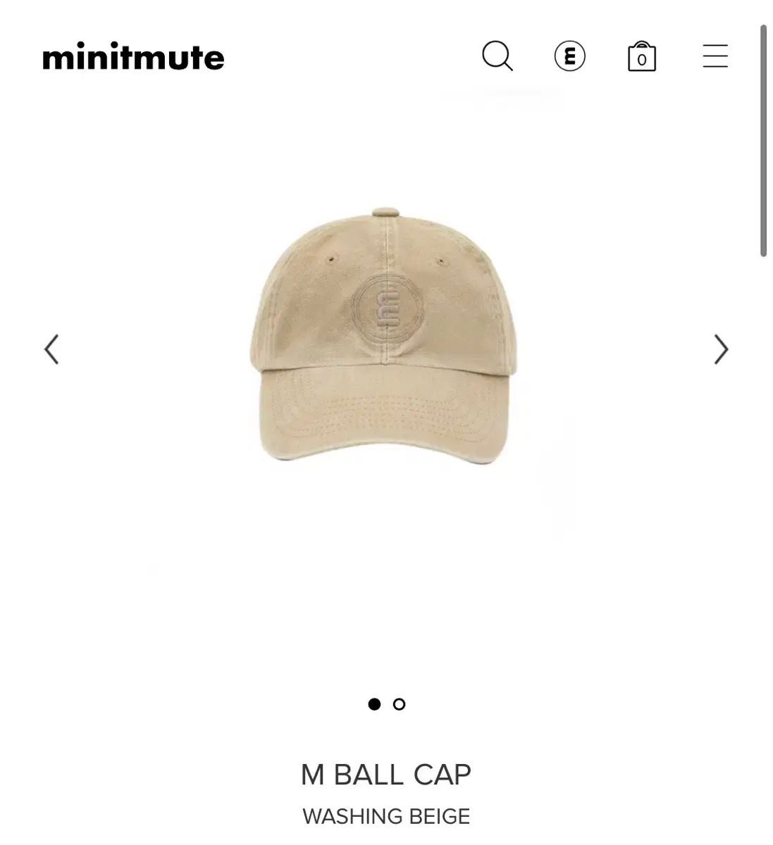 新品未使用【minitmute】M ボールキャップ ベージュ M Ball Cap