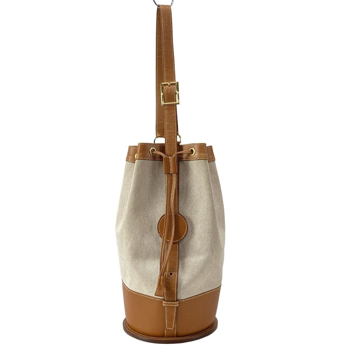 HERMES エルメス ショルダーバッグ スタンディ アイボリー×ブラウン ゴールド金具