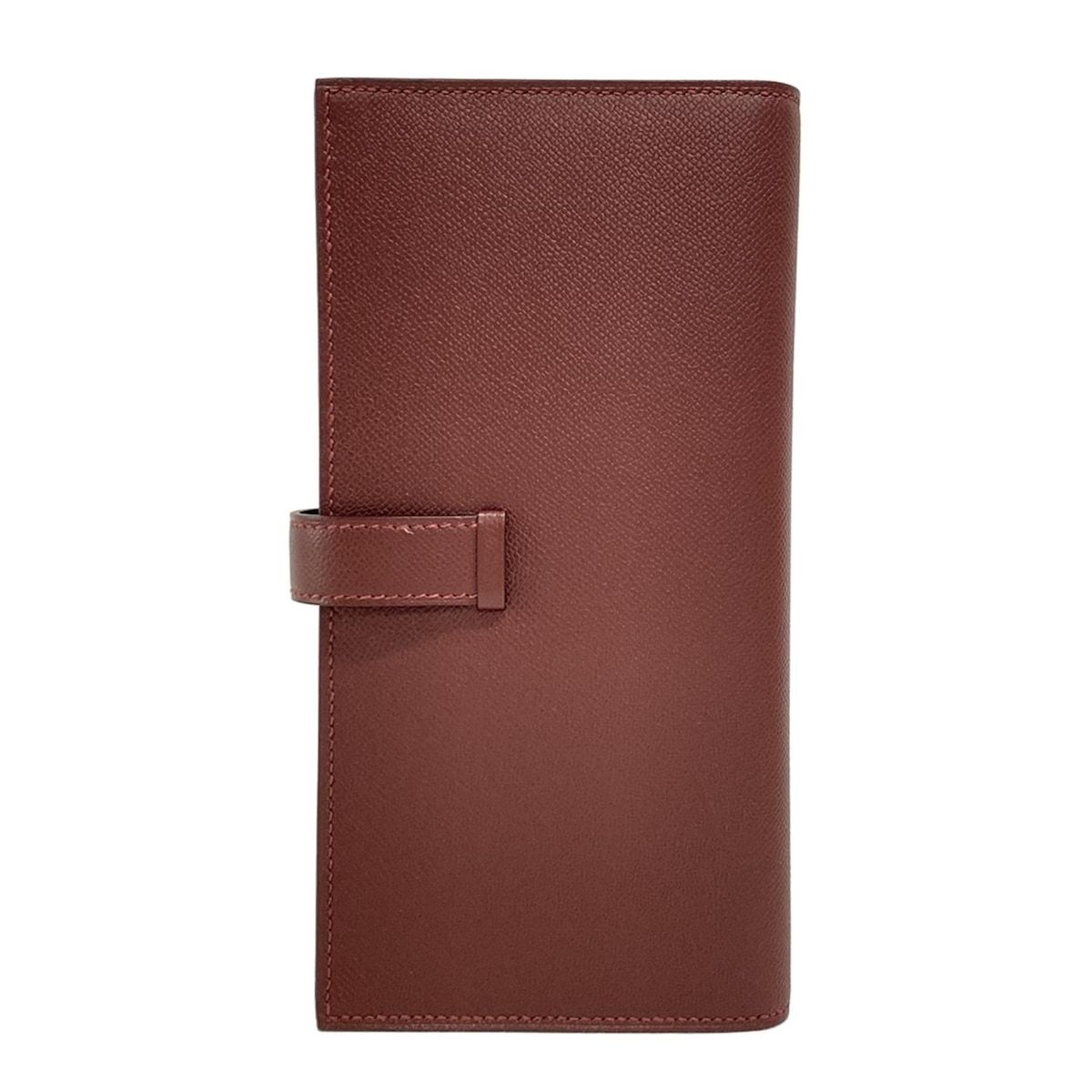 HERMES エルメス 長財布 ベアンスフレ ルージュアッシュ 新型金具 シルバー金具